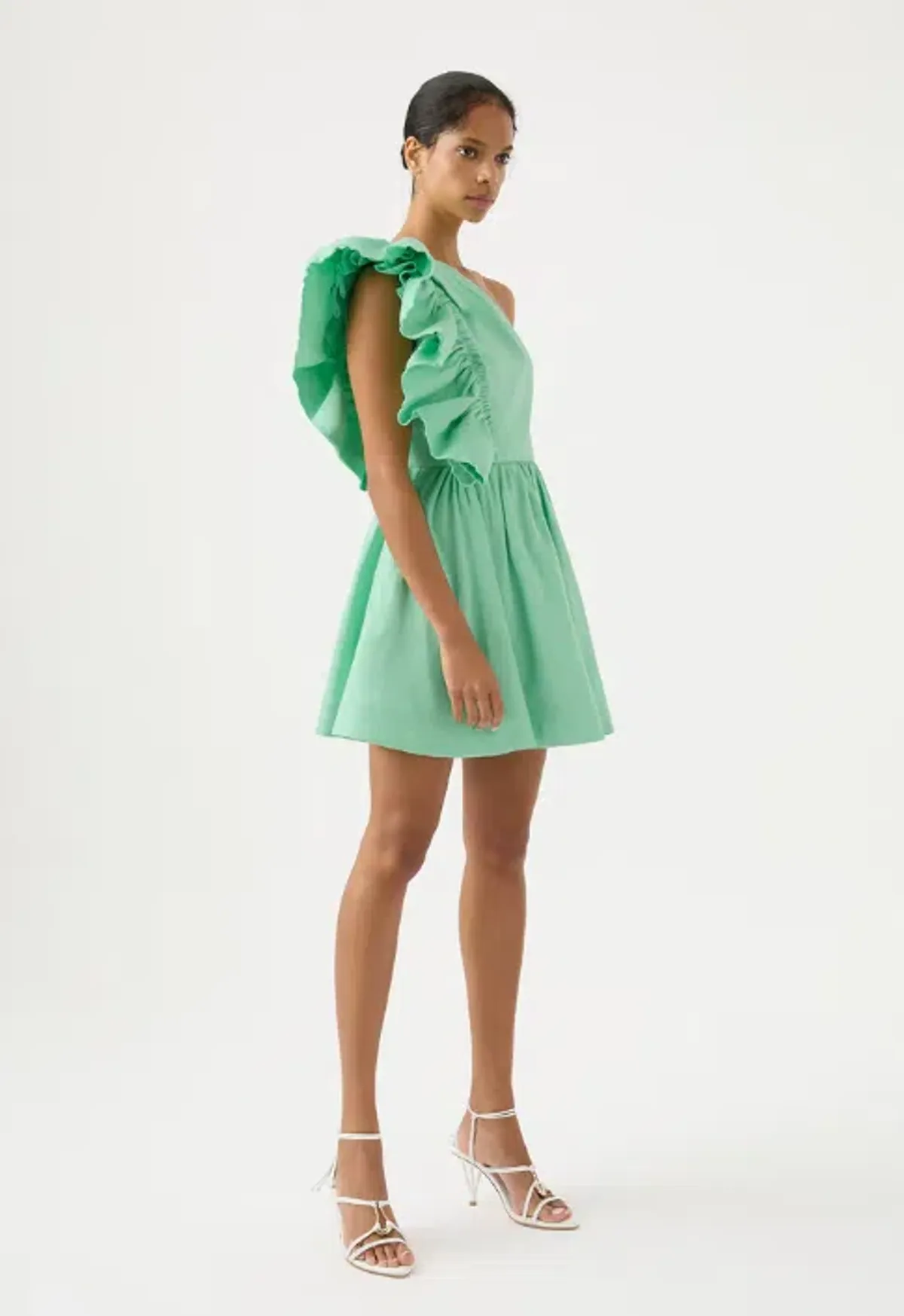 Aje Bonjour Asymmetric Mini Dress Green Size 8 / S - Image 4