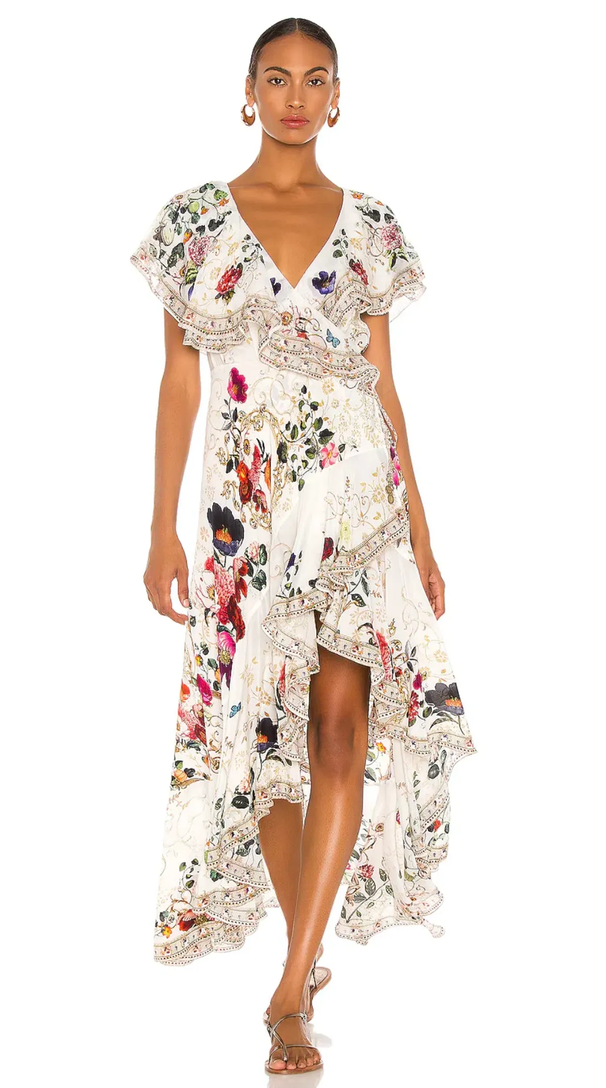 Camilla Frill Sleeve Long Dress in Fairy Godmother Print Size 8  - Image 5