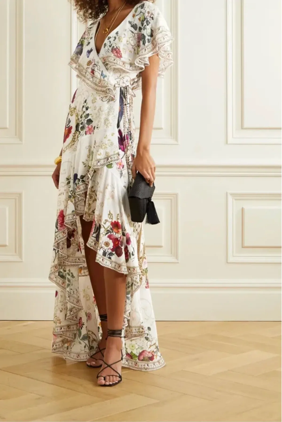 Camilla Frill Sleeve Long Dress in Fairy Godmother Print Size 8  - Image 1