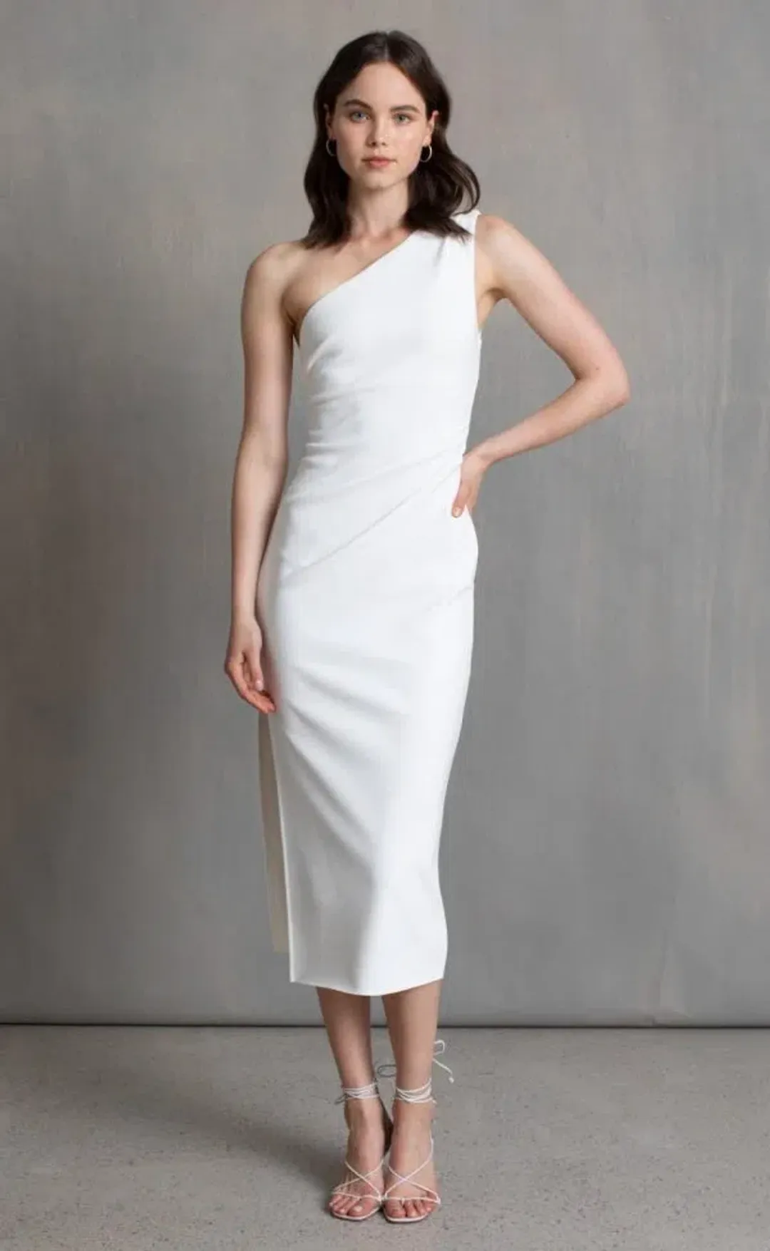 Bec & Bridge Be Mine Asym Midi Dress Ivory Size 10 / M for rent on The Volte - main image