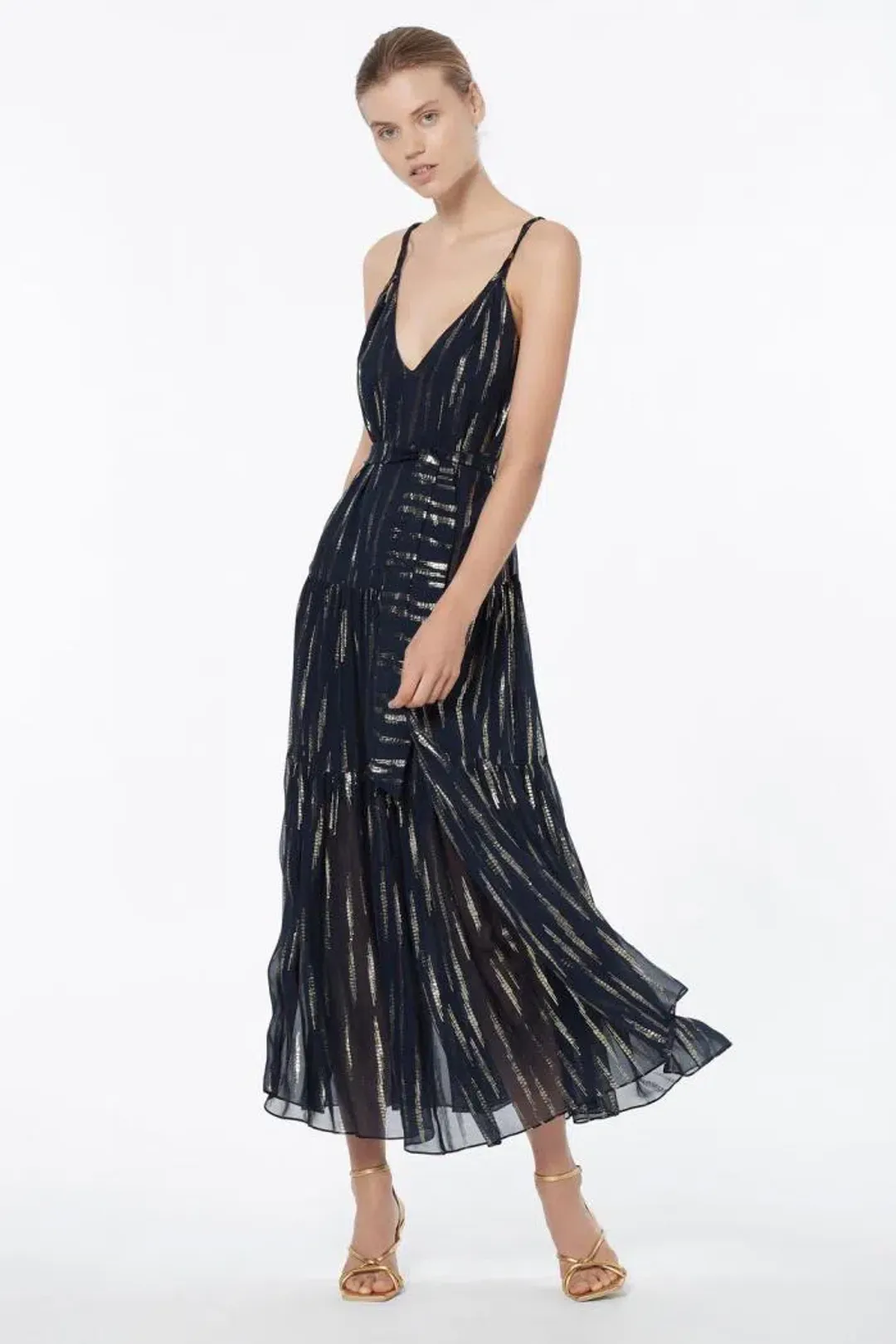 Manning Cartell Cosmic Girl Tiered Maxi Dress Navy Size 6 / XS for rent on The Volte - main image