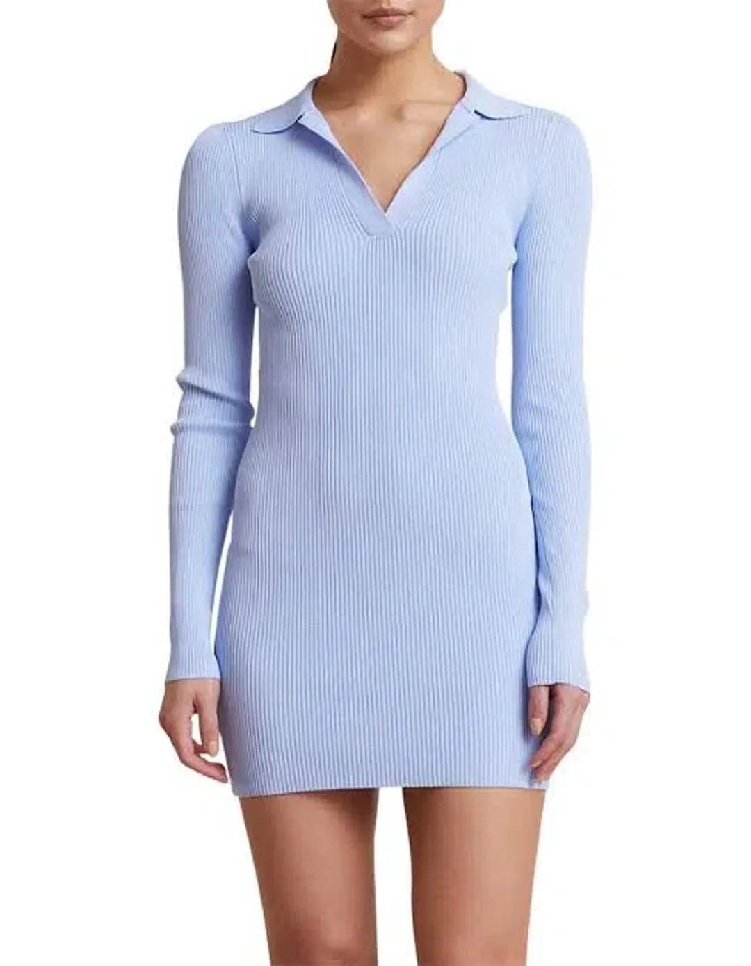 Bec & Bridge Harper Knit Mini Dress Sky Blue Size 12 / L for rent on The Volte - main image