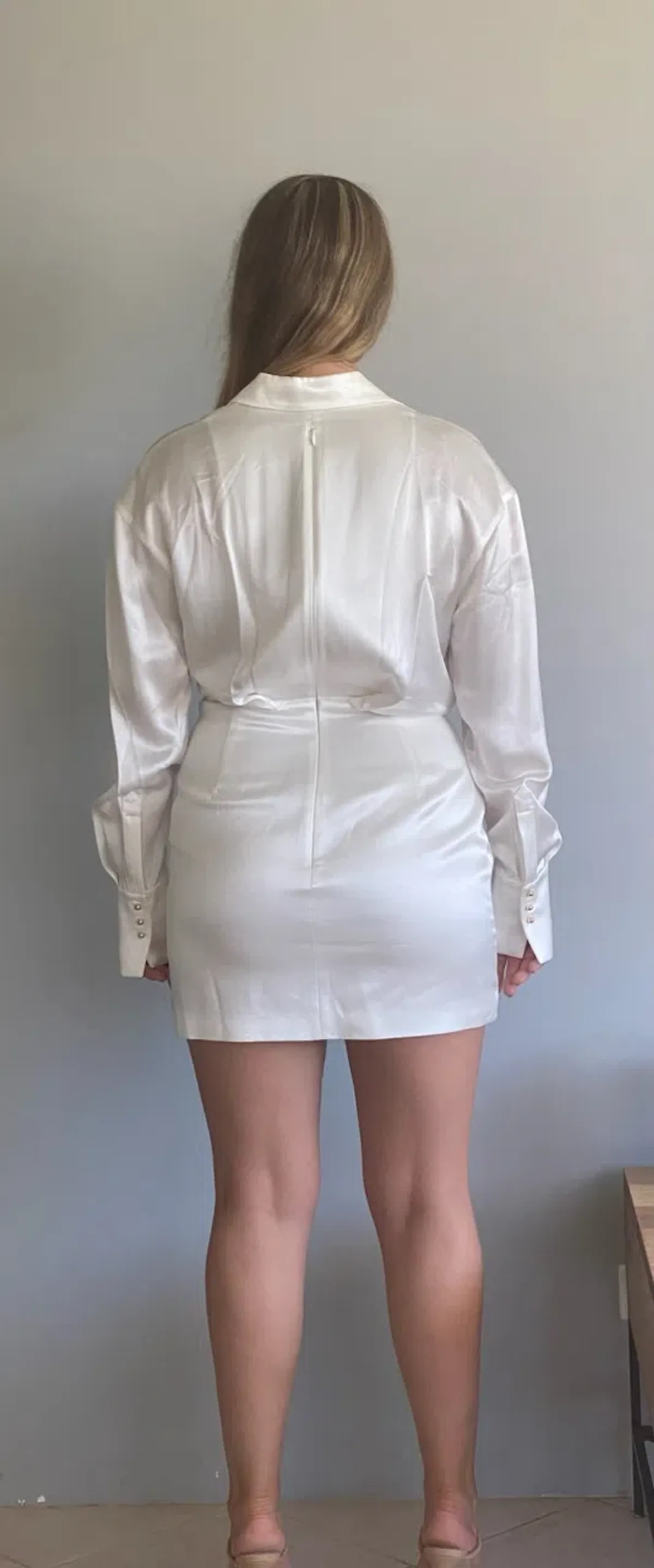Acler Woodbine Mini Dress Ivory Size 10 - Image 3