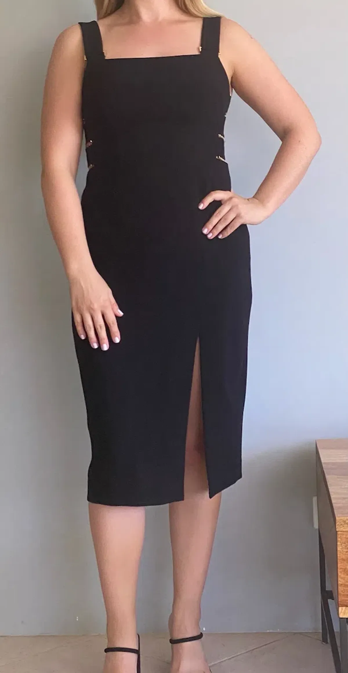 Zimmermann Stretch Crepe Buckle Dress Black Size 2 / AU 12 - Image 2