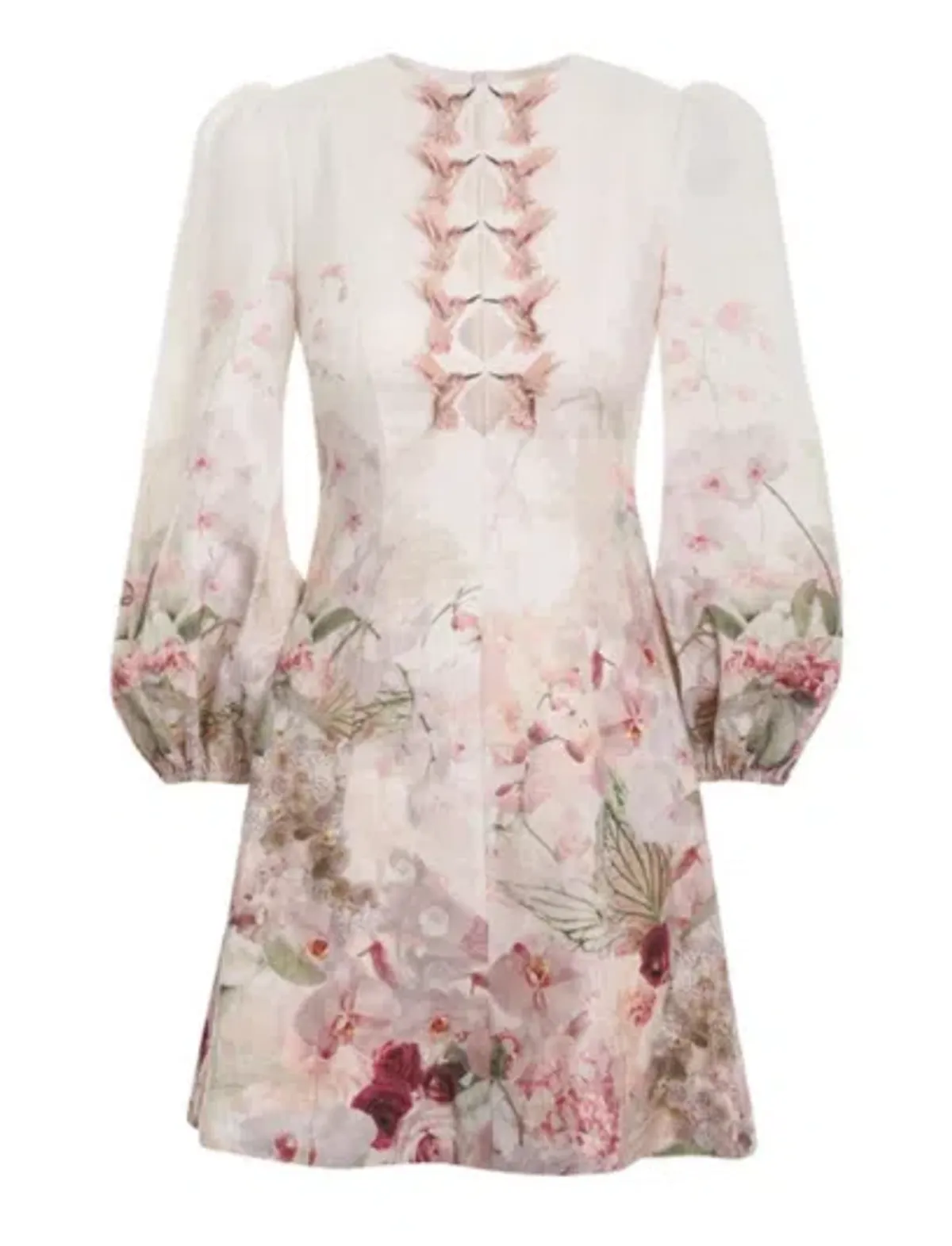 Zimmermann Dancer Hummingbird Mini Dress Alabaster Garden Floral Size 0 / Au 8 - Image 3