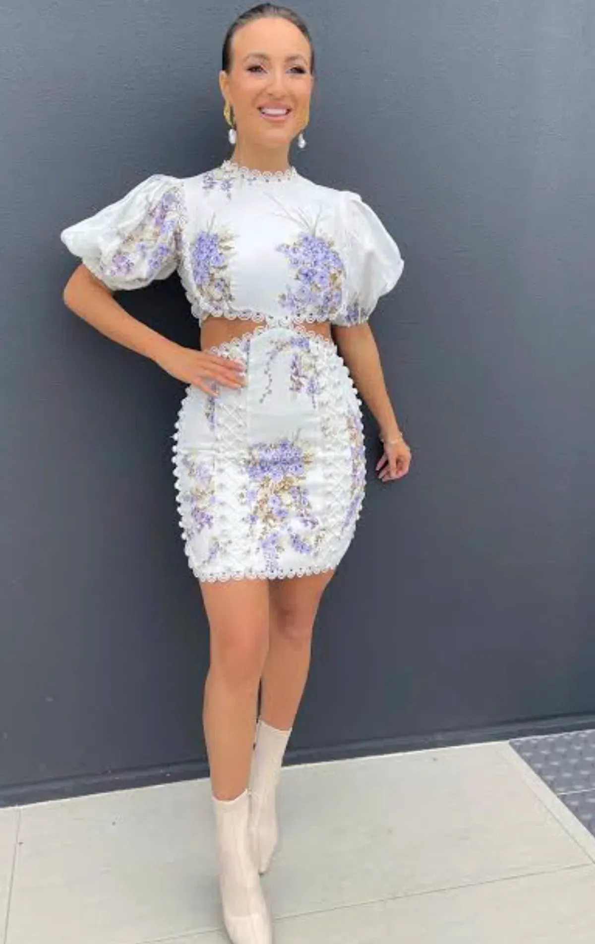 Zimmermann Jude Cut Out Mini Dress Floral Size 1 / Au 10 - Image 3