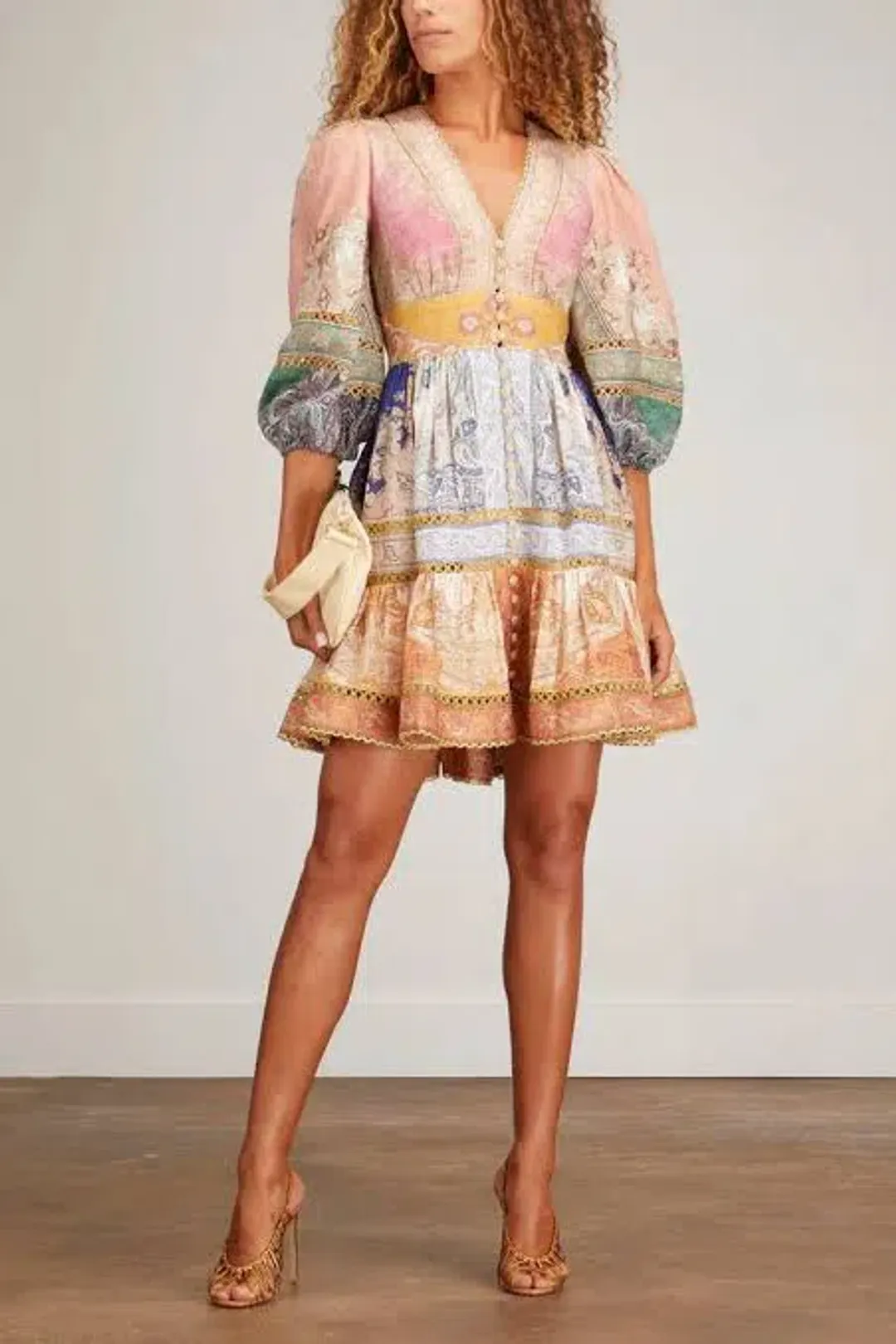 Zimmermann Anneke Lantern Mini Dress Print Size 3 / Au 14 for rent on The Volte - main image