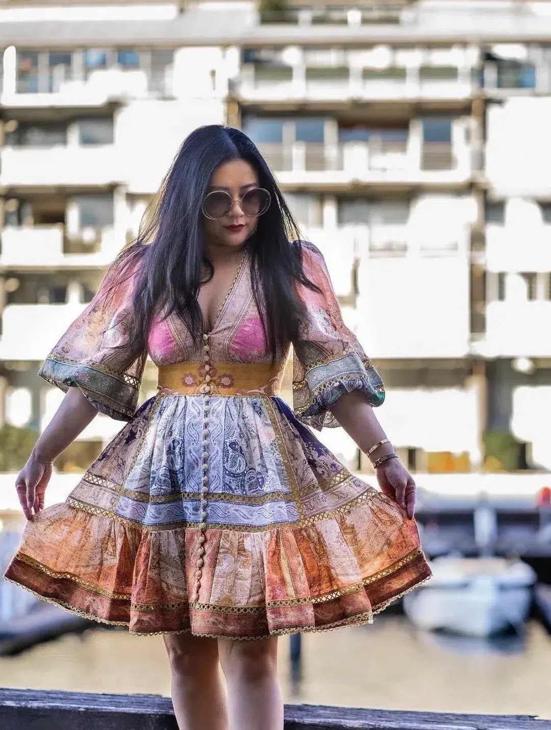 Zimmermann Anneke Lantern Mini Dress Print Size 3 / Au 14 for rent on The Volte - main image