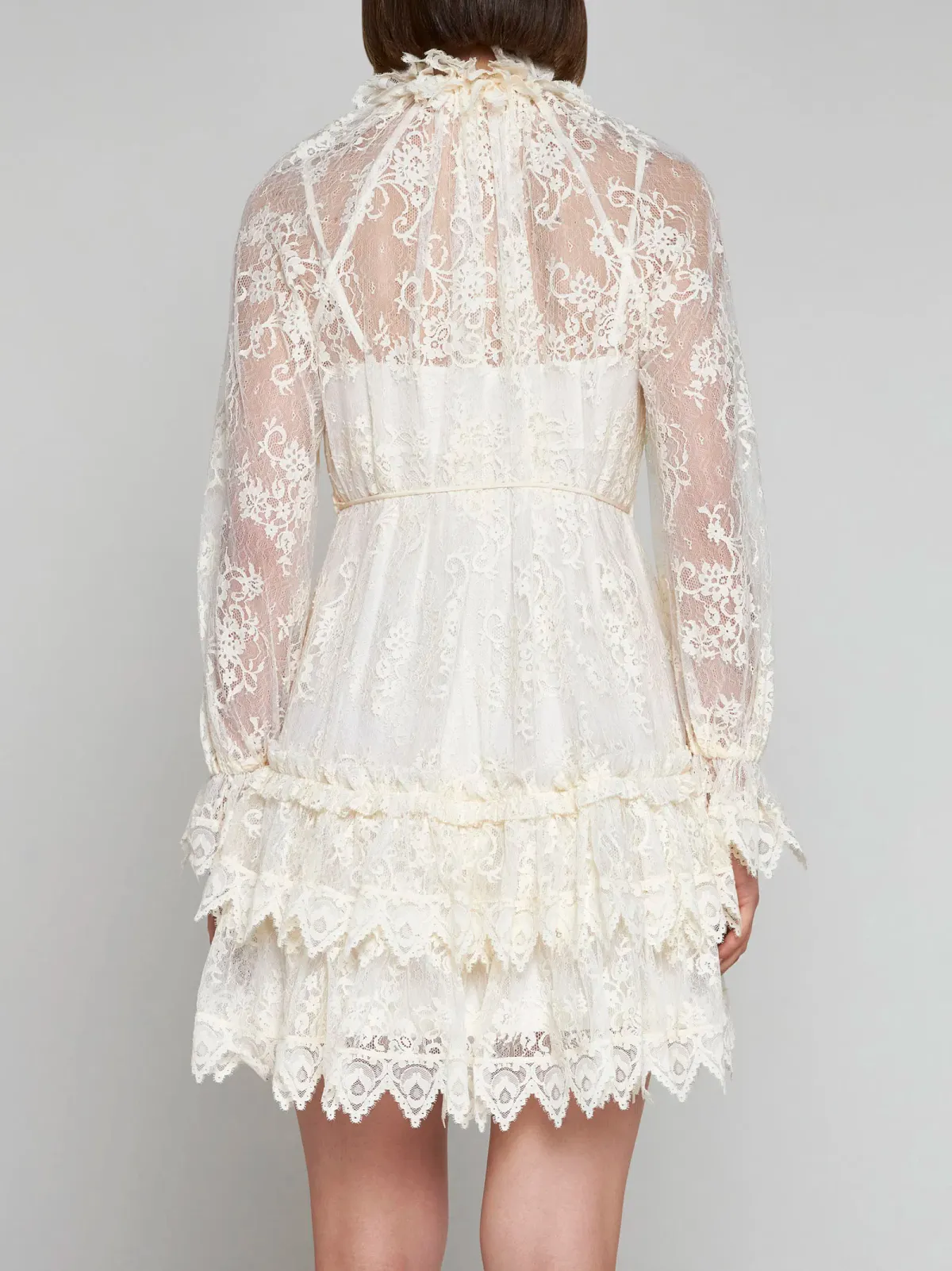 Zimmermann Lace Swing Mini Dress Cream Size 8 - Image 2