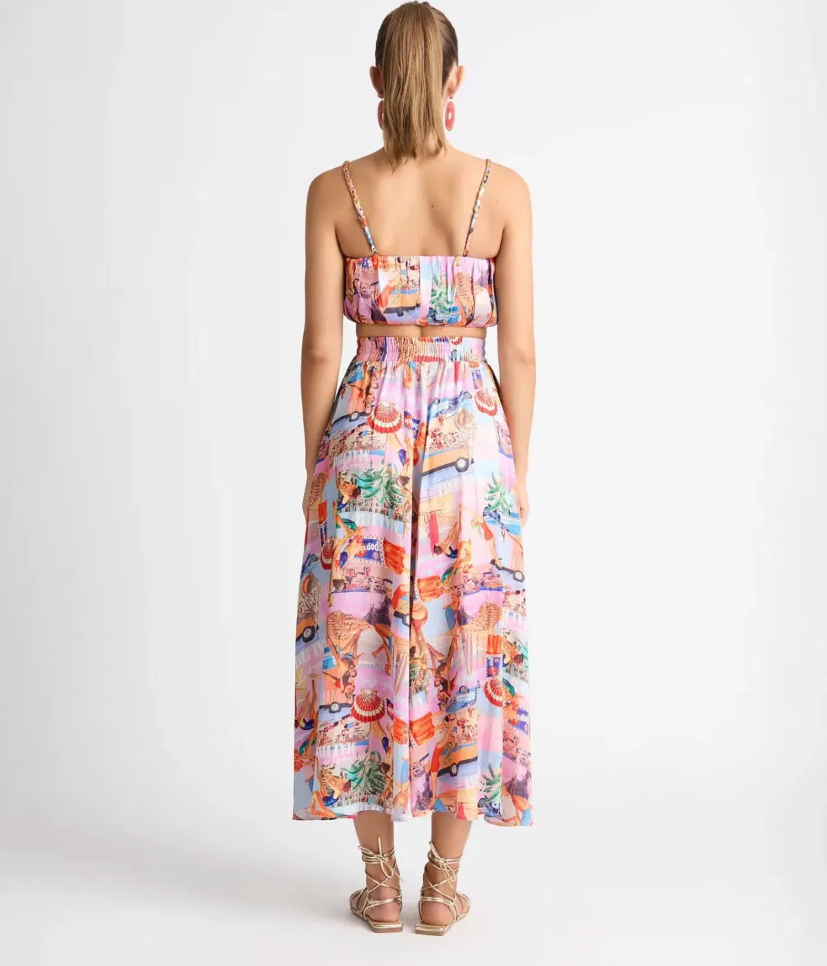 Sheike Malibu Dreaming Crop and Skirt Print Size 6 - Image 2