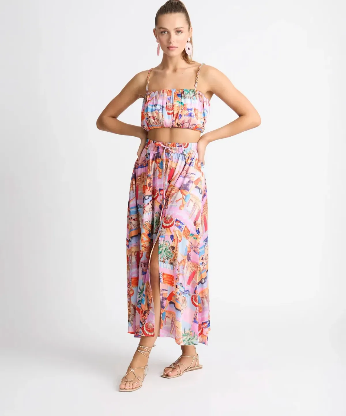 Sheike Malibu Dreaming Crop and Skirt Print Size 6 - Image 1