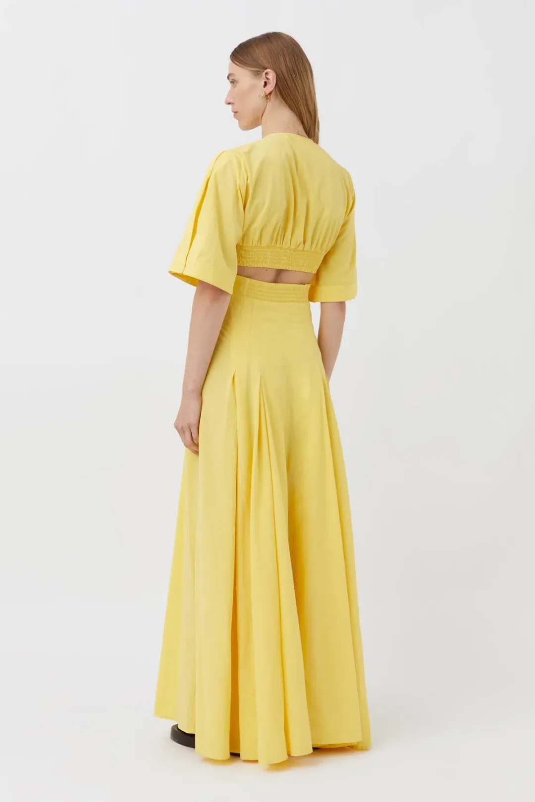 Camilla and Marc Antonella V-Neck Dress Lemon Yellow Size 10 for rent on The Volte - main image