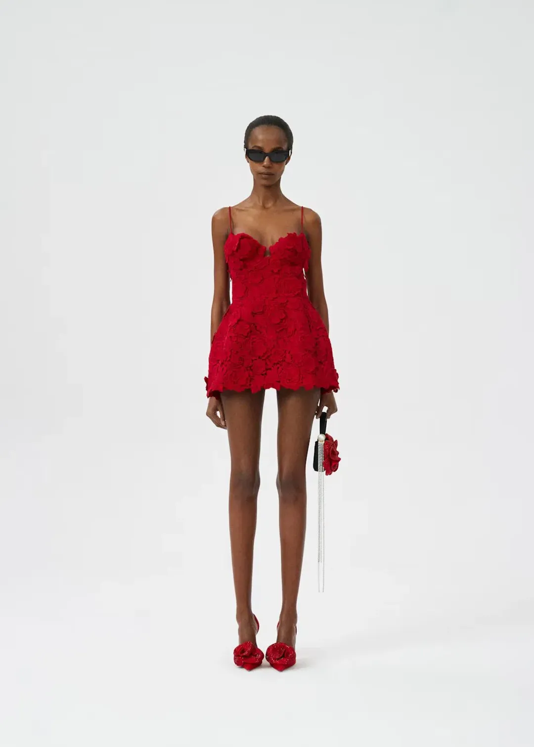 Magda Butrym Roses Dress Red Size AU 6  for rent on The Volte - main image