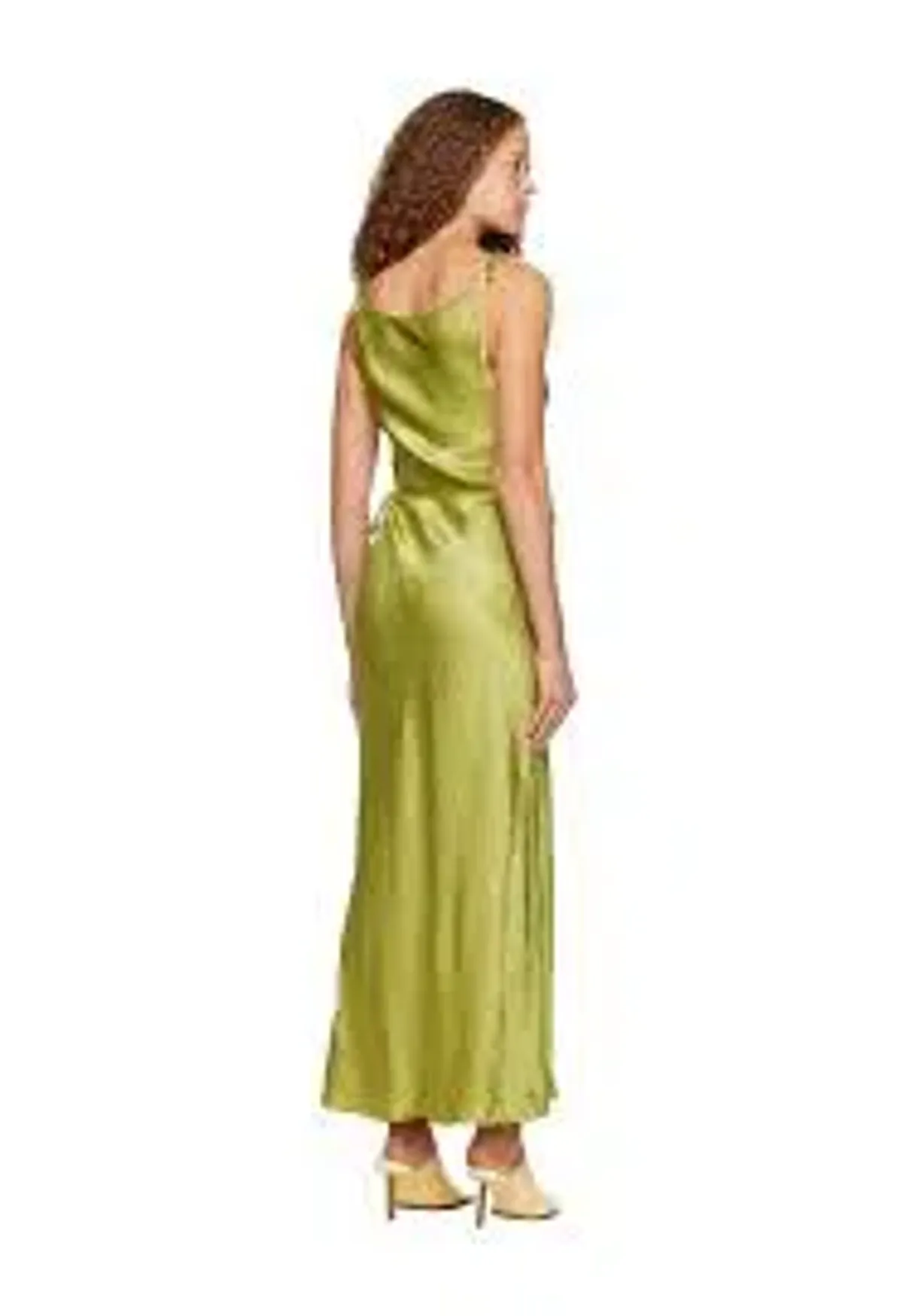 ACNE Studios - hammered-satin midi wrap dress - chartreuse - Image 3