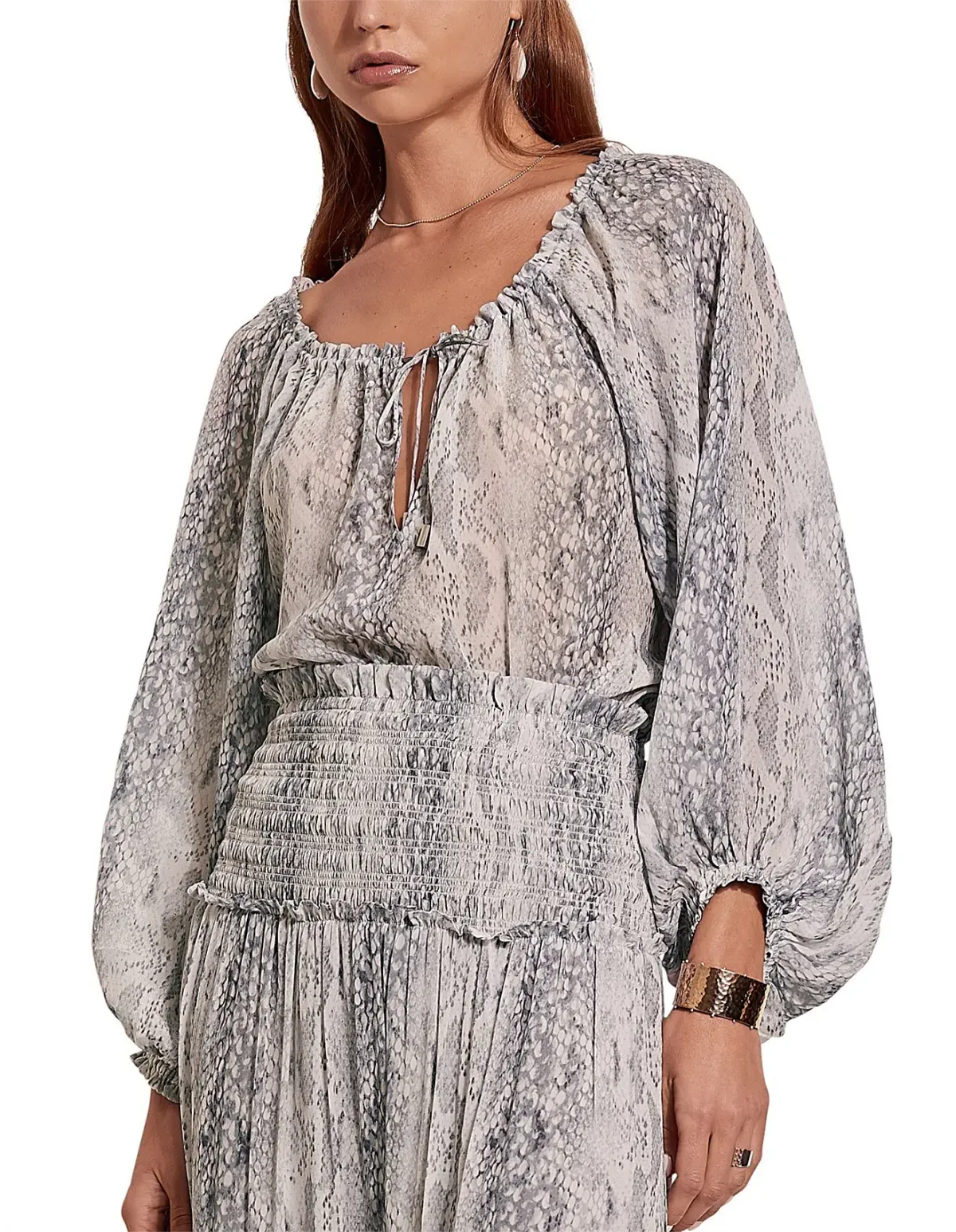 Steele Set Nile Blouse & Skirt Grey AU 8 - Image 3