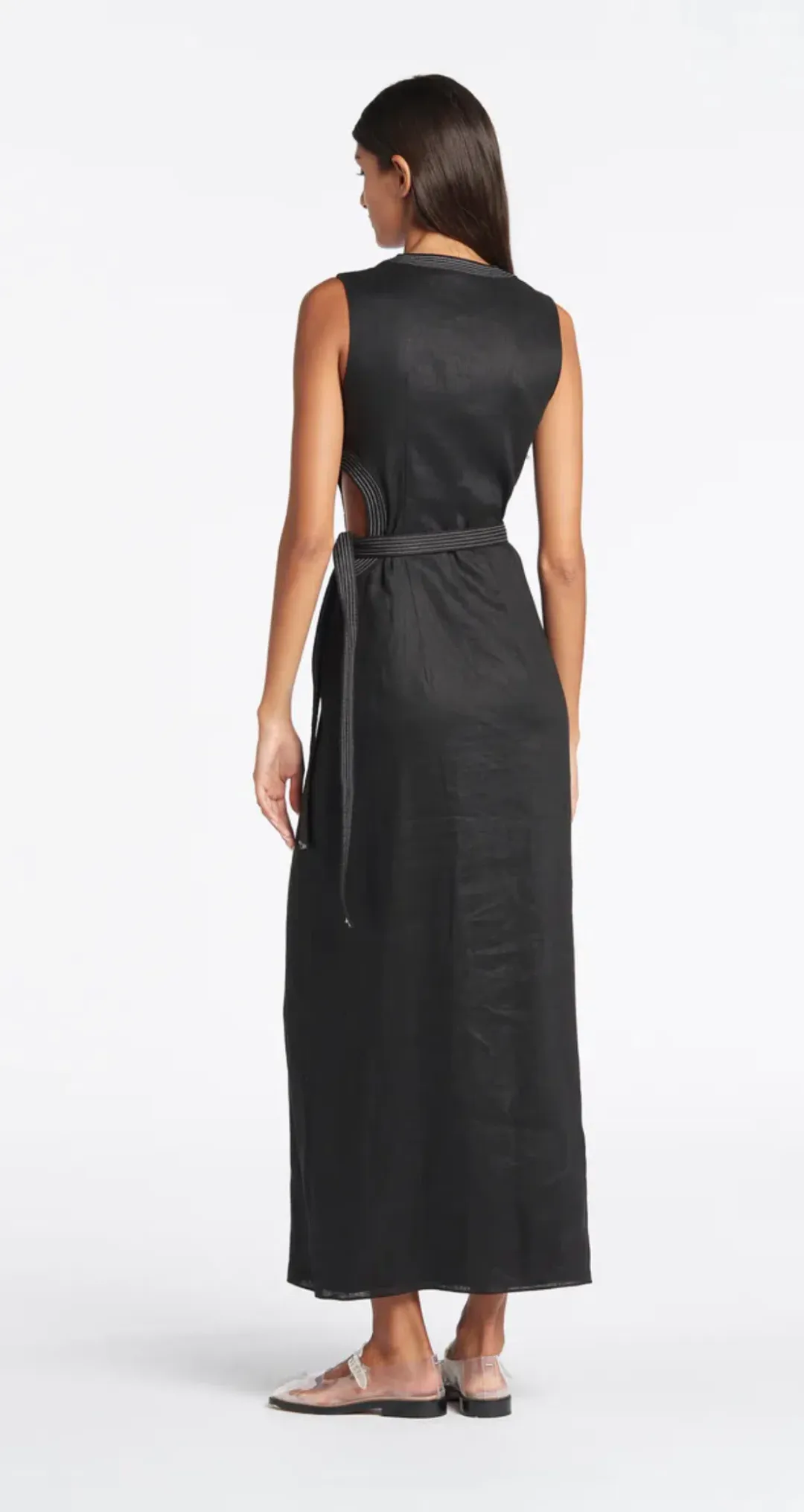 Sir the Label Vilma Cut Out Midi Dress Black Size 1 / AU 8 for rent on The Volte - main image