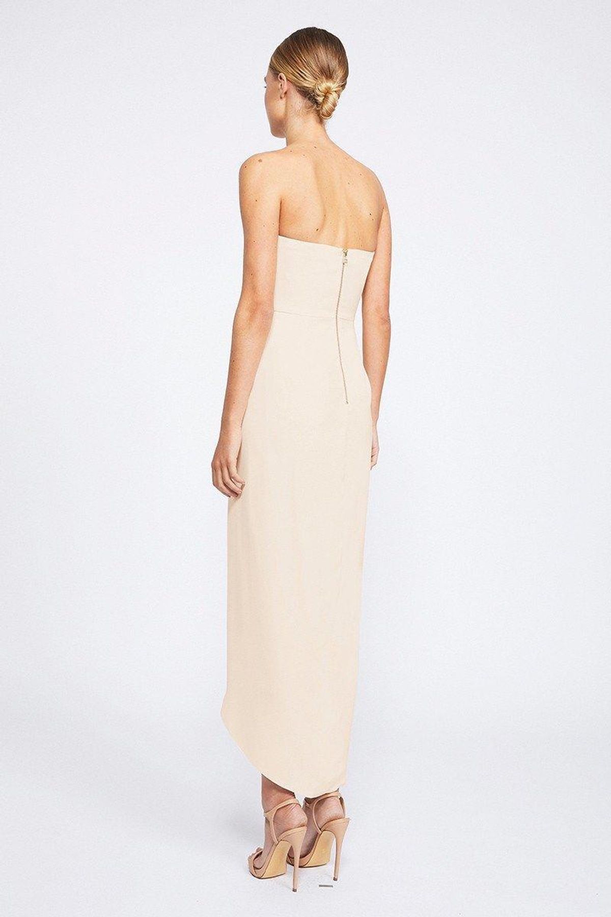Shona Joy Nude Core 'U' Bustier Draped Dress Ballet - Image 3