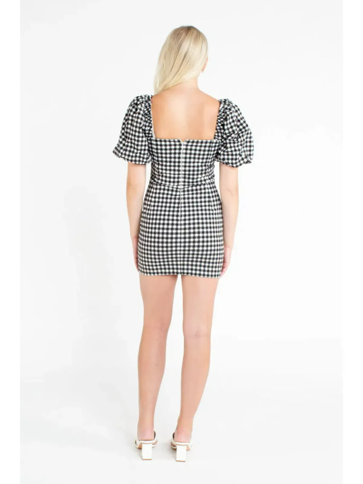 Bec & Bridge Check It Out Mini Dress Black Print Size 2 / AU 6 - Image 2