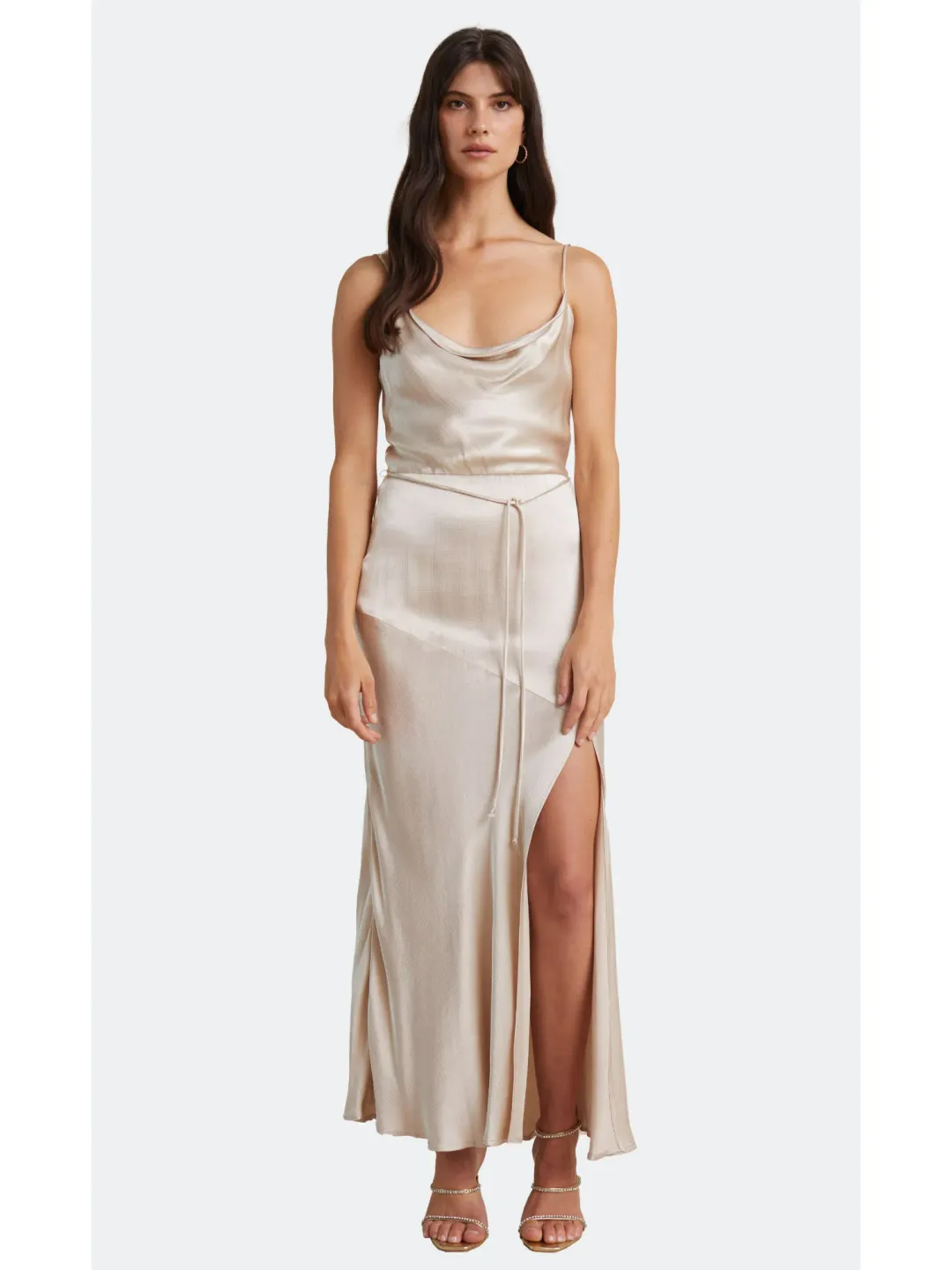 Bec & Bridge Moon Dance Midi Dress Sand Size AU 6 for rent on The Volte - main image