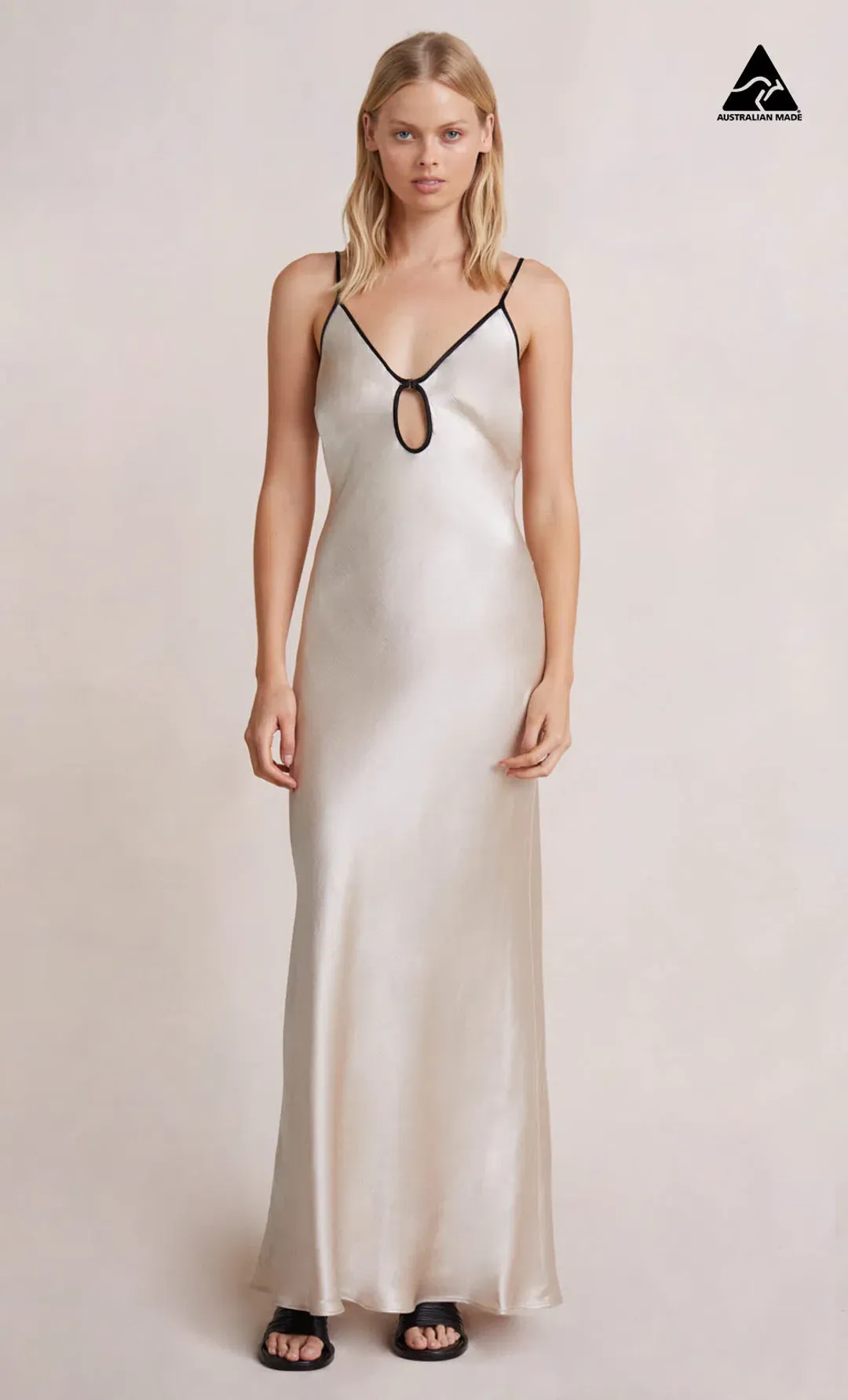 BEC & BRIDGE SAND KARA KEYHOLE DRESS - SIZE 10 AU/6 US (RRP $280) for rent on The Volte - main image