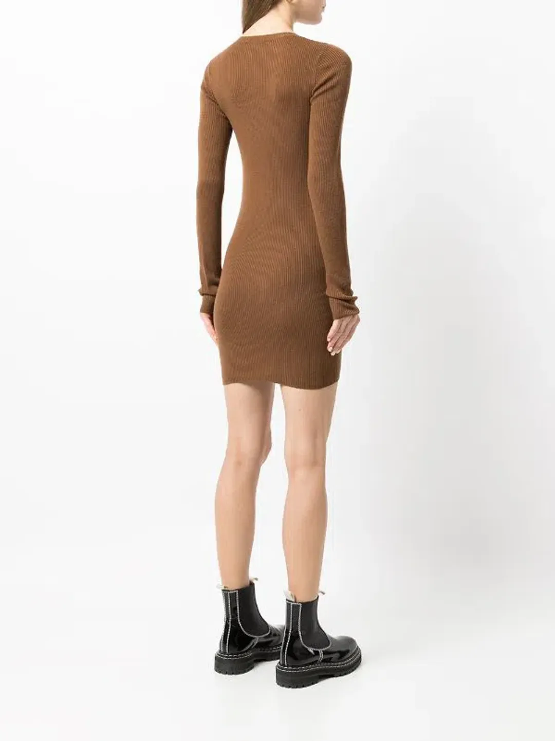 Bec & Bridge Freya L/S Mini Dress Chocolate Size 10  for rent on The Volte - main image