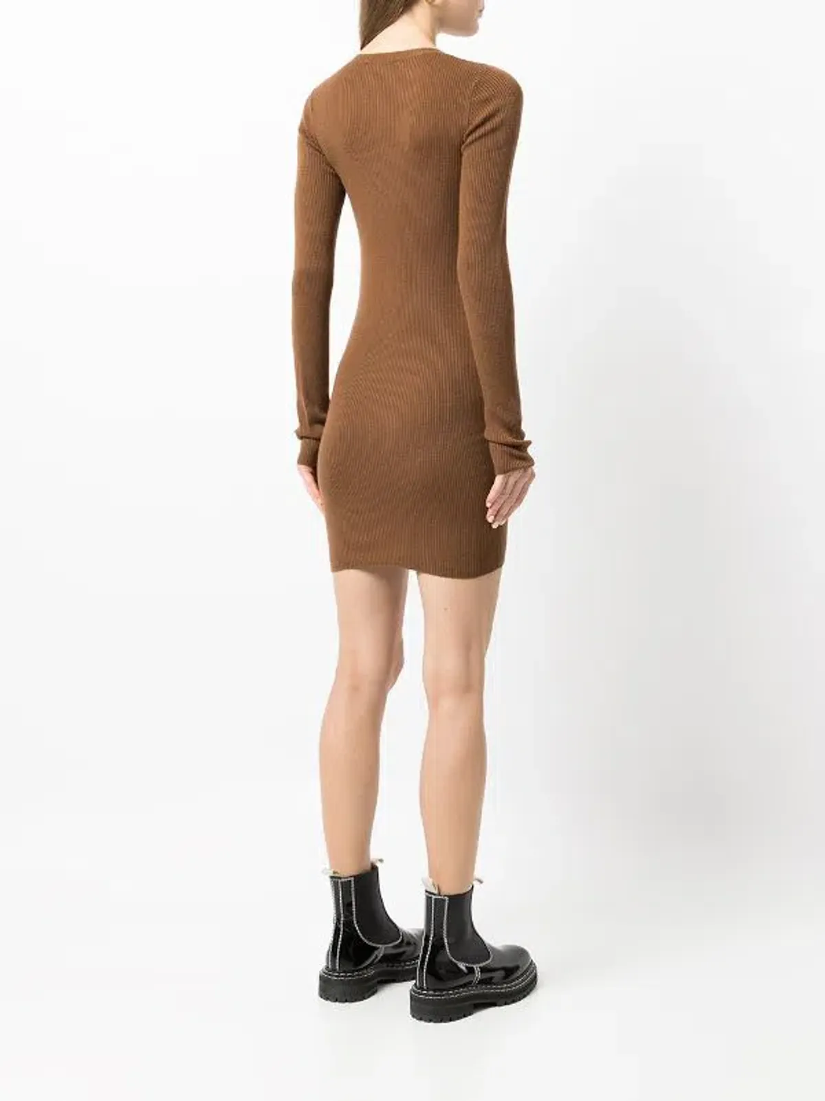 Bec & Bridge Freya L/S Mini Dress Chocolate Size 10  - Image 3