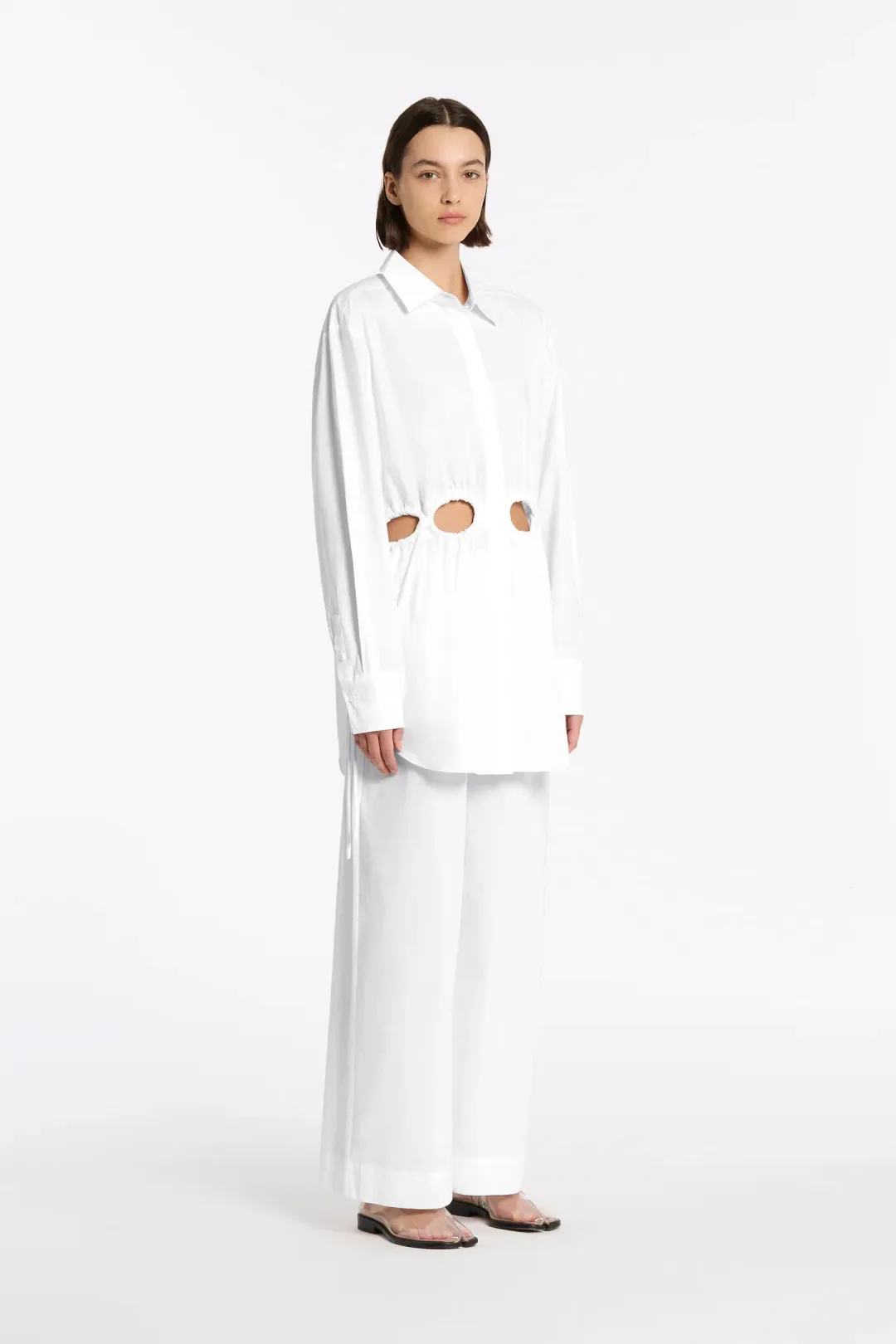 Sir the Label Mason Laced Shirt Dress in White Size 0 / AU 6 for rent on The Volte - main image