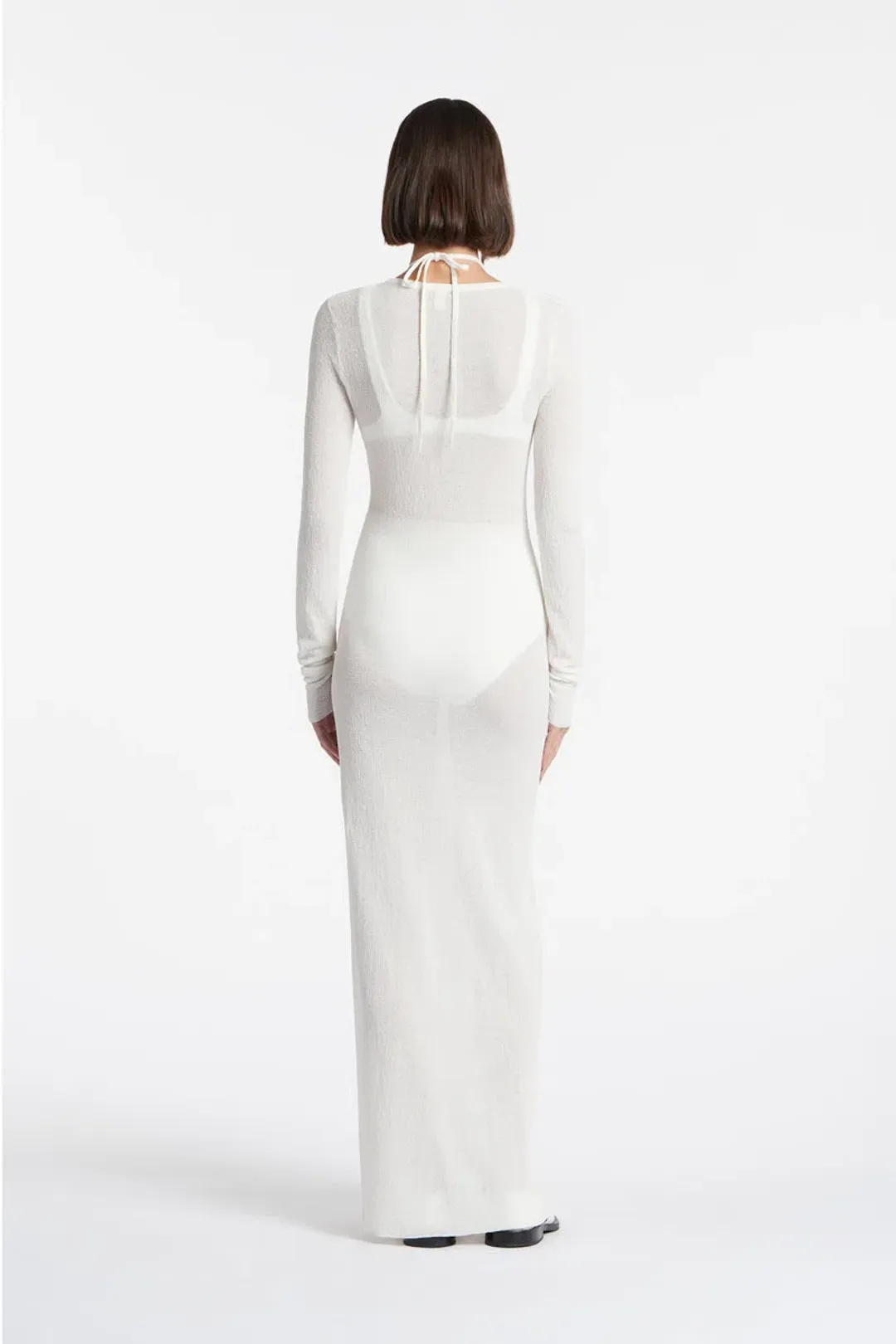 Sir the Label Emmeline Halter Long Sleeve Dress White Size 6 for rent on The Volte - main image