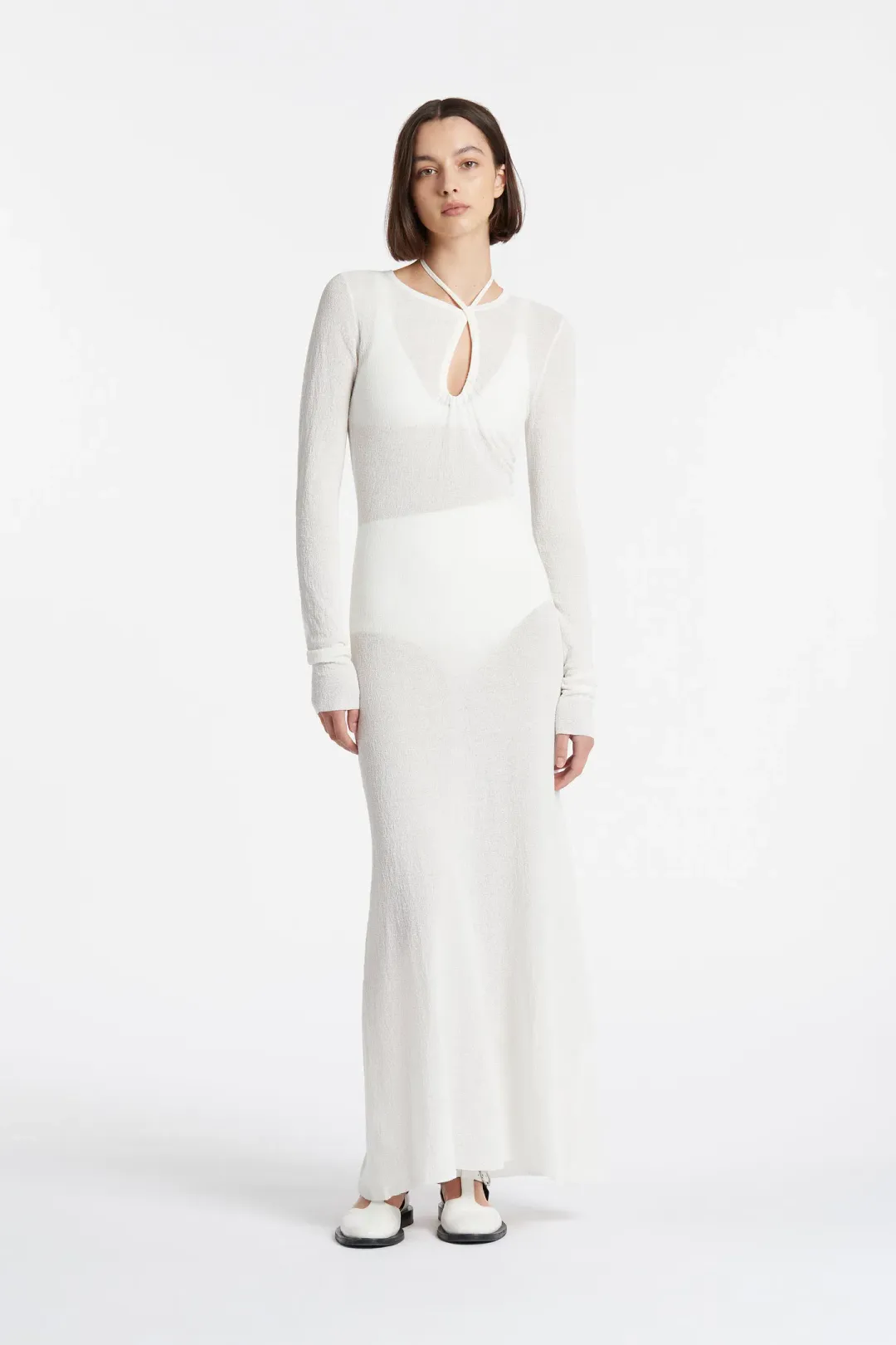 Sir the Label Emmeline Halter Long Sleeve Dress White Size 6 for rent on The Volte - main image
