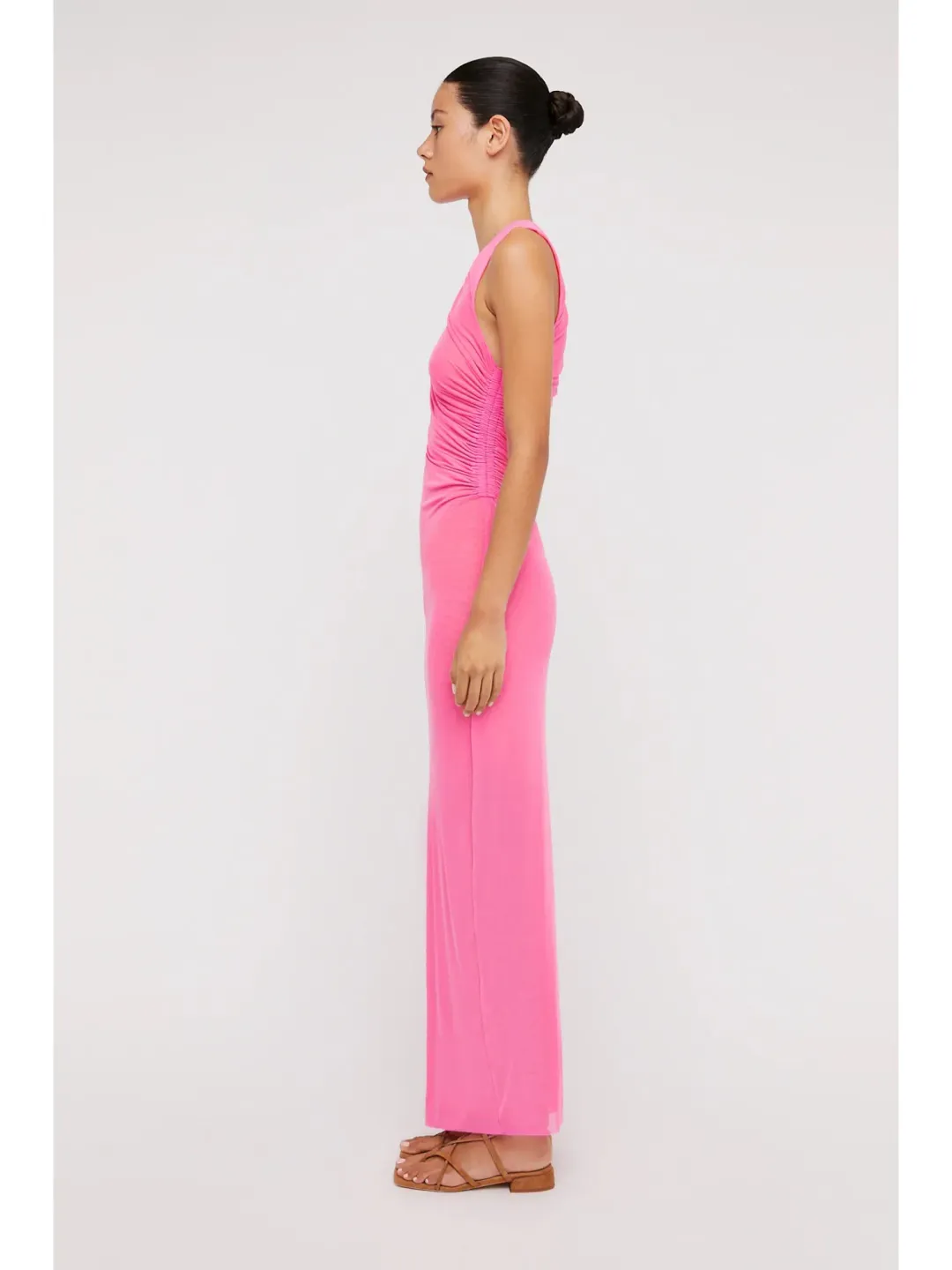 Scanlan Theodore Italian Mesh Gathered Dress Pink Size AU 6 for rent on The Volte - main image