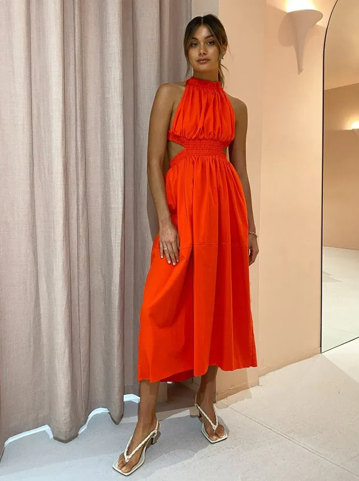 Camilla and Marc Pollina Midi Dress Red Size 6 - Image 1