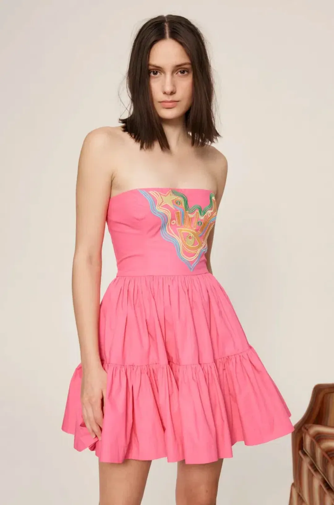 Alemais Celeste Mini Dress Pink Size 6 for rent on The Volte - main image