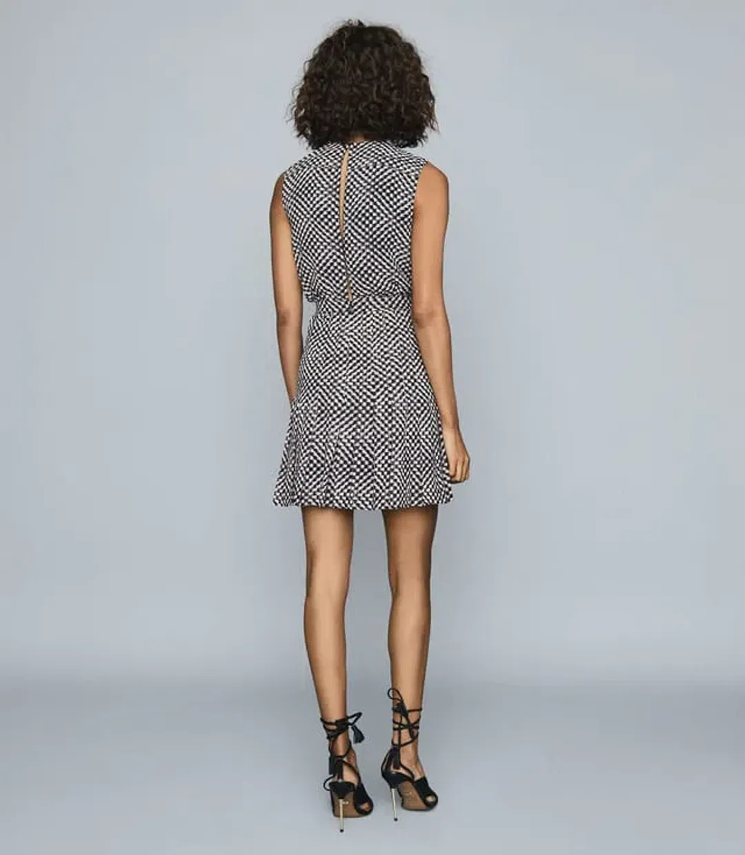 Reiss Nancy Mini Dress Black Print Size 8 for rent on The Volte - main image