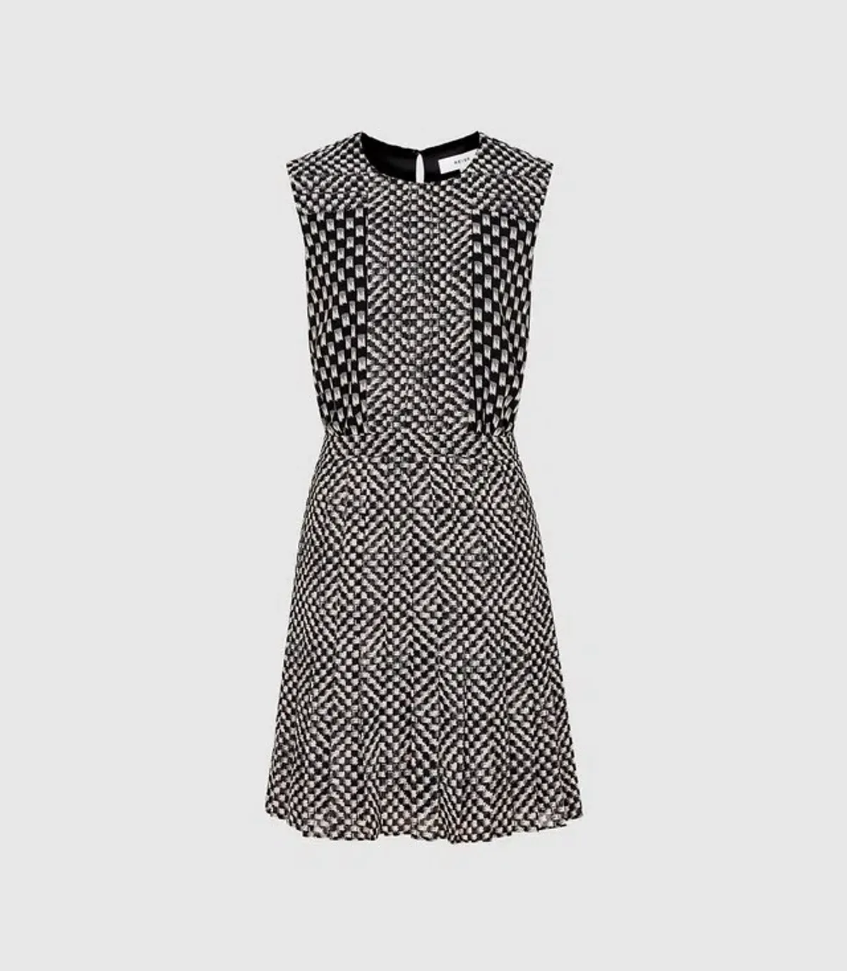 Reiss Nancy Mini Dress Black Print Size 8 - Image 5