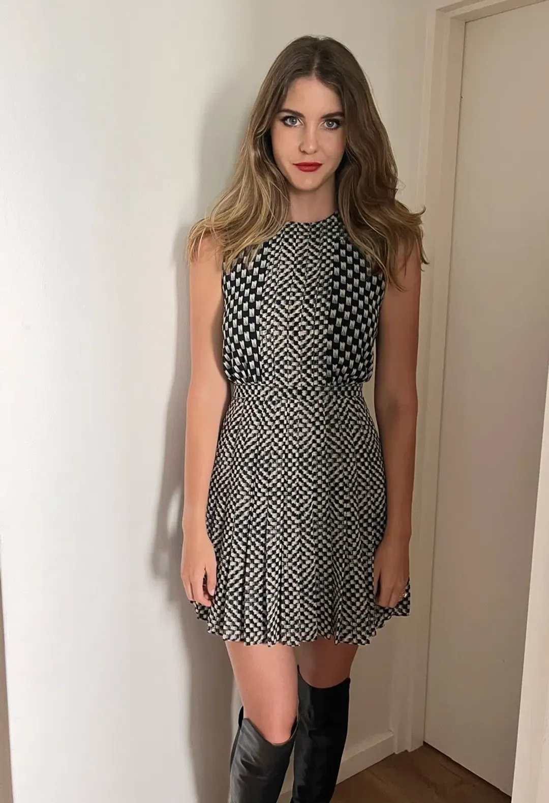 Reiss Nancy Mini Dress Black Print Size 8 for rent on The Volte - main image