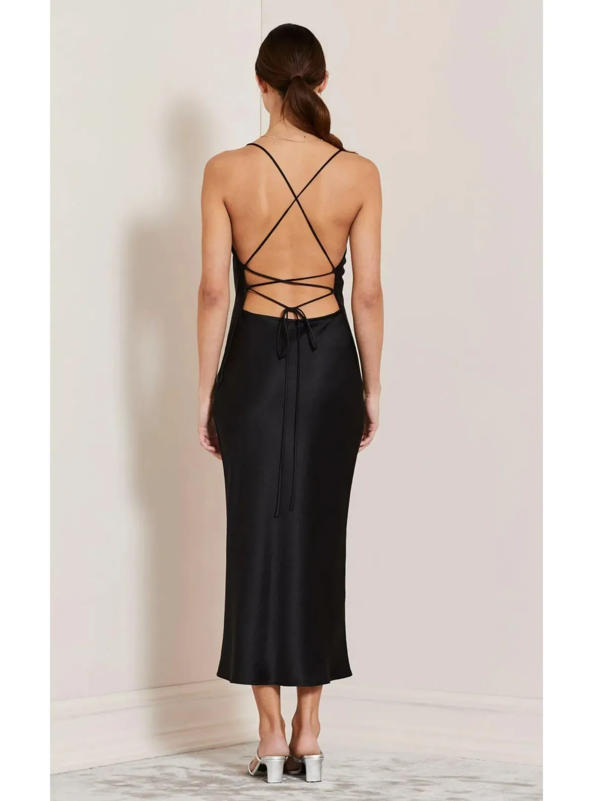 Bec & Bridge All Night Lace Up Dress Black Size AU 6 - Image 2