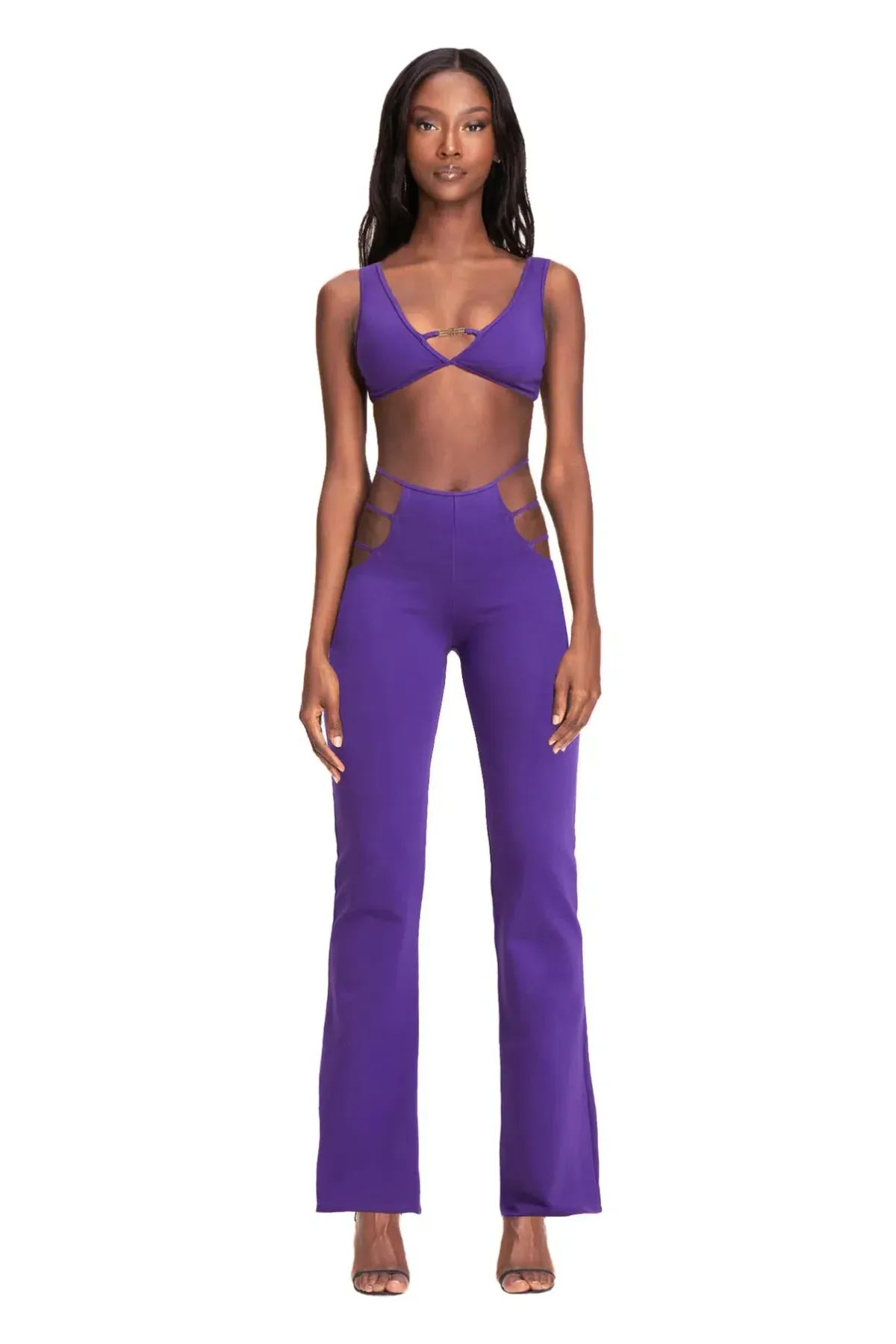 I. AM. GIA Lucid Crop Top & Pants Set Purple Size S/AU 8 - Image 2