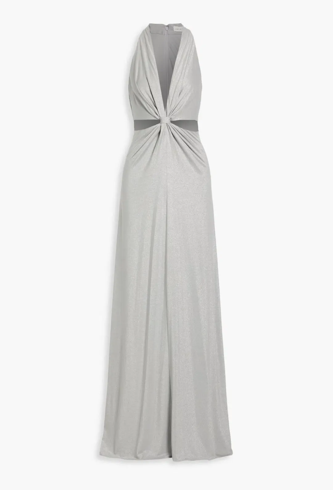 Halston twisted cutout metallic gown Grey Size AU 6 for rent on The Volte - main image