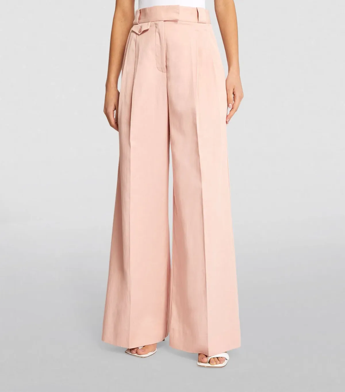 Shona Joy Sara Oversized Tailored Vest Size 8 and Tailored Wide Leg Pants Size 10 Set Powdered Pink - Image 2