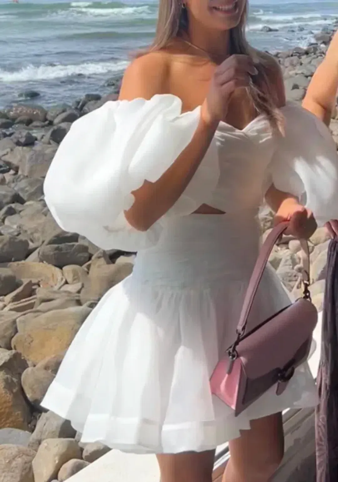 Aje Myriad Cut Out Mini Dress in White Size AU 8  for rent on The Volte - main image