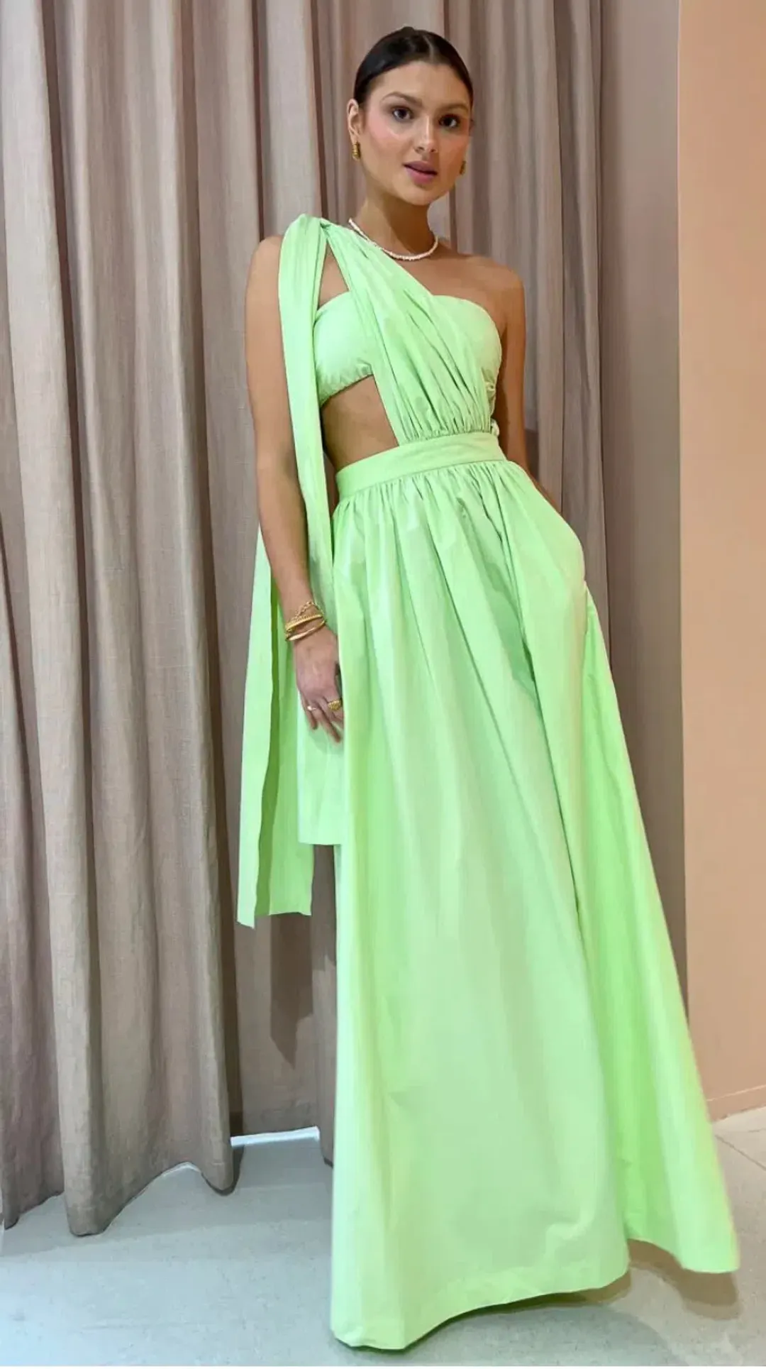 Bondi Born St Tropez Maxi Dress Green Size AU 10 for rent on The Volte - main image
