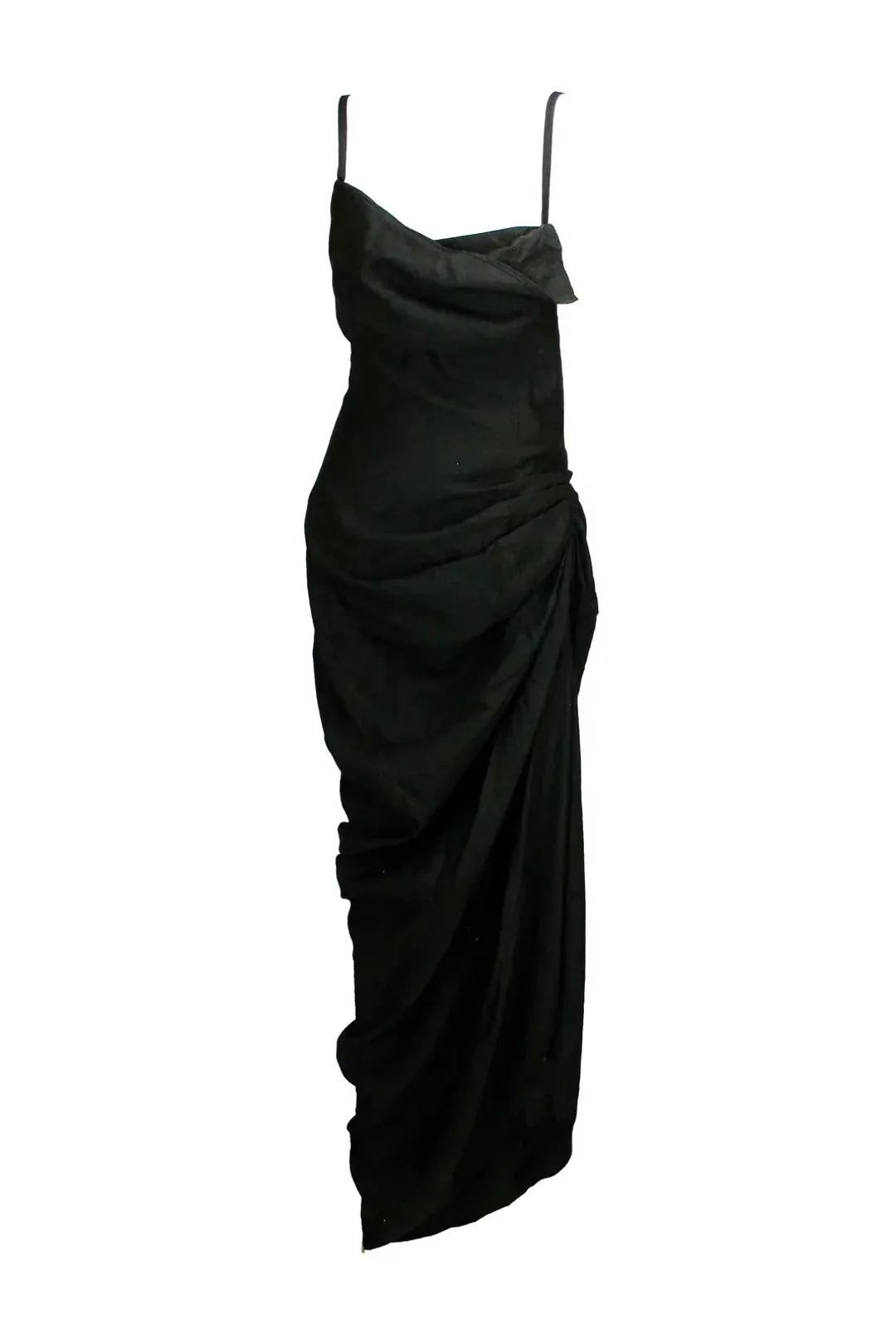 Jacquemus La Robe Saudade Asymmetrical Dress in Black Size 10 for rent on The Volte - main image