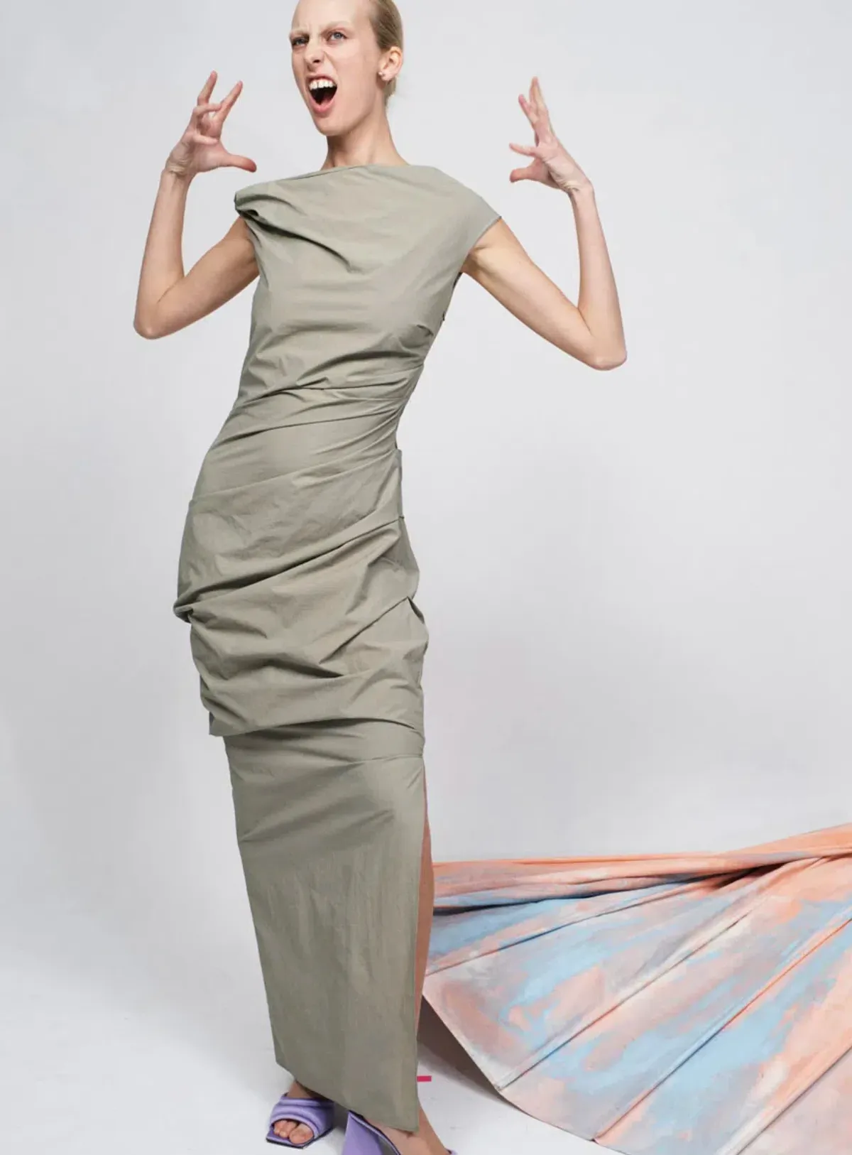 Paris Georgia Remmy Off The Shoulder Dress Green Size 8 - Image 2