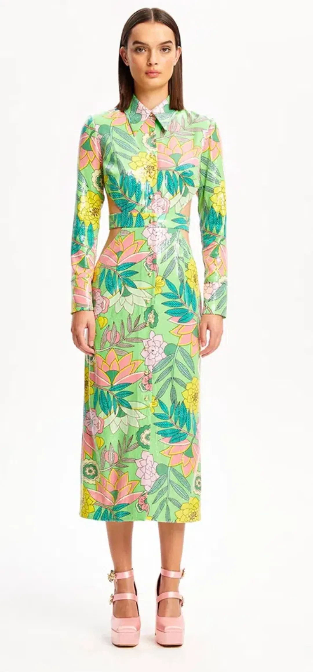 Alice McCall All That Glitters Cut Out Midi Dress Print Size 8 / S for rent on The Volte - main image