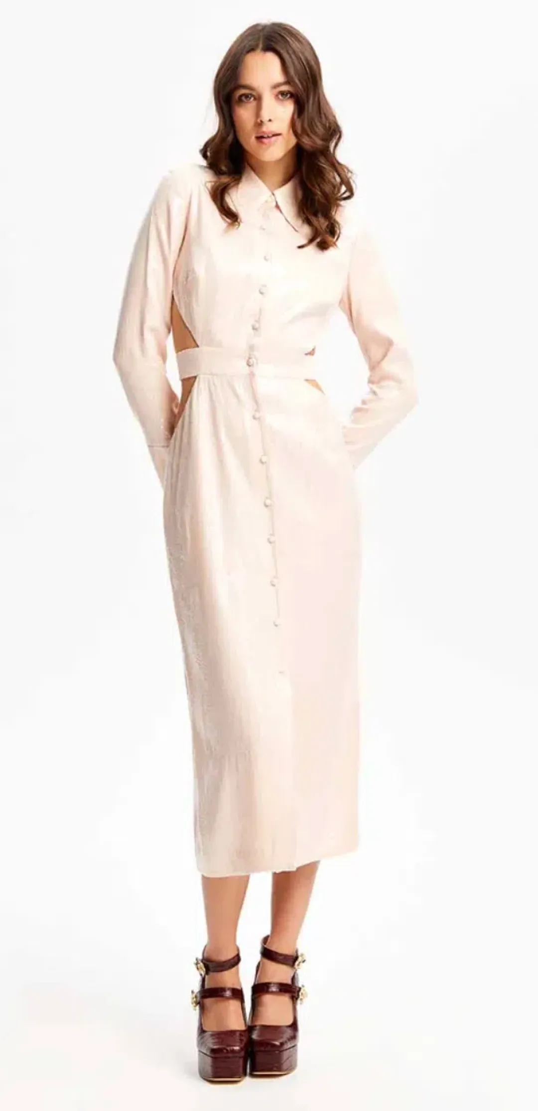 Alice McCall Night Sky Trench Dress Pale Pink Size 10 / M  for rent on The Volte - main image
