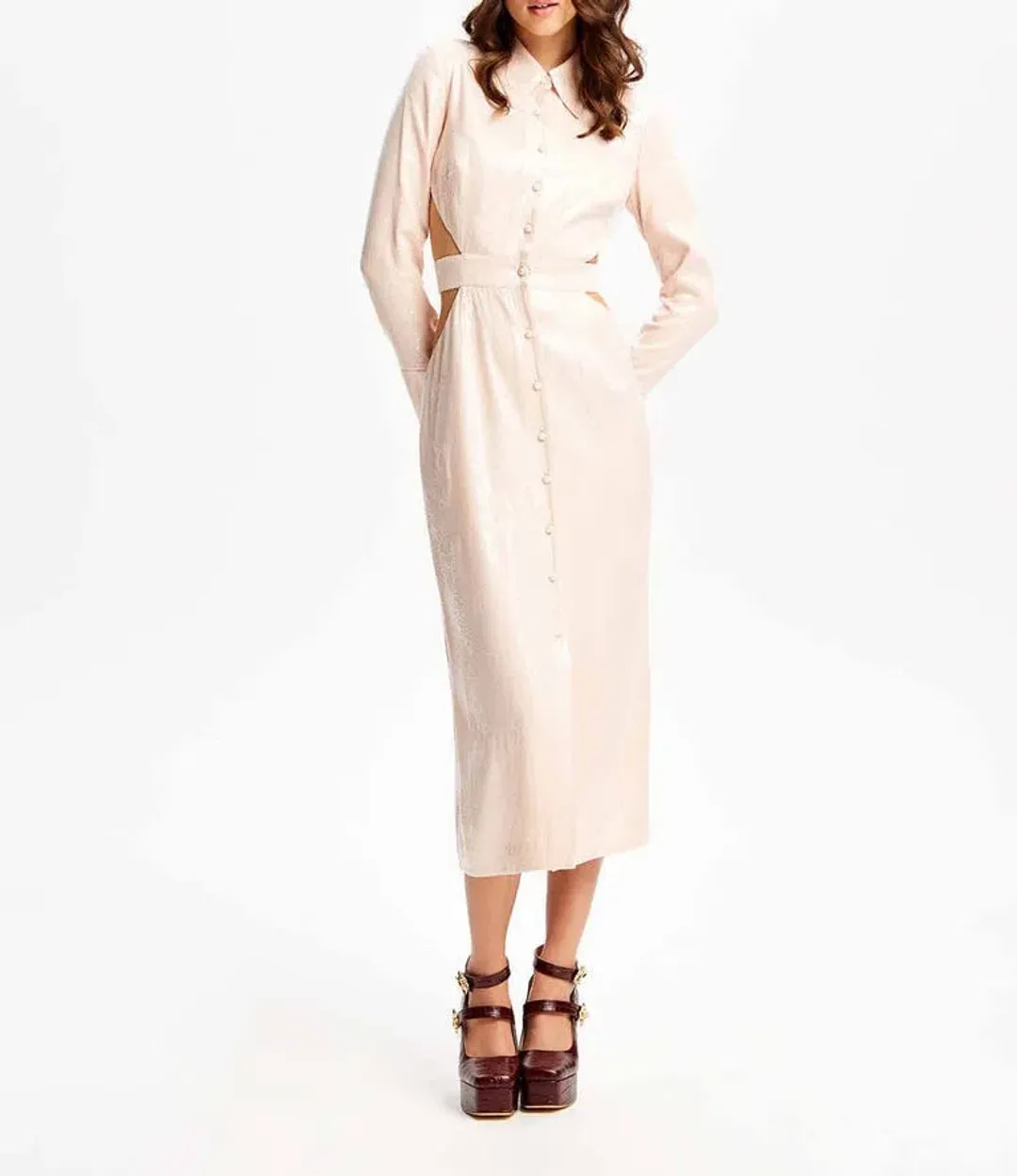 Alice McCall Night Sky Trench Dress Pale Pink Size 10 / M  for rent on The Volte - main image