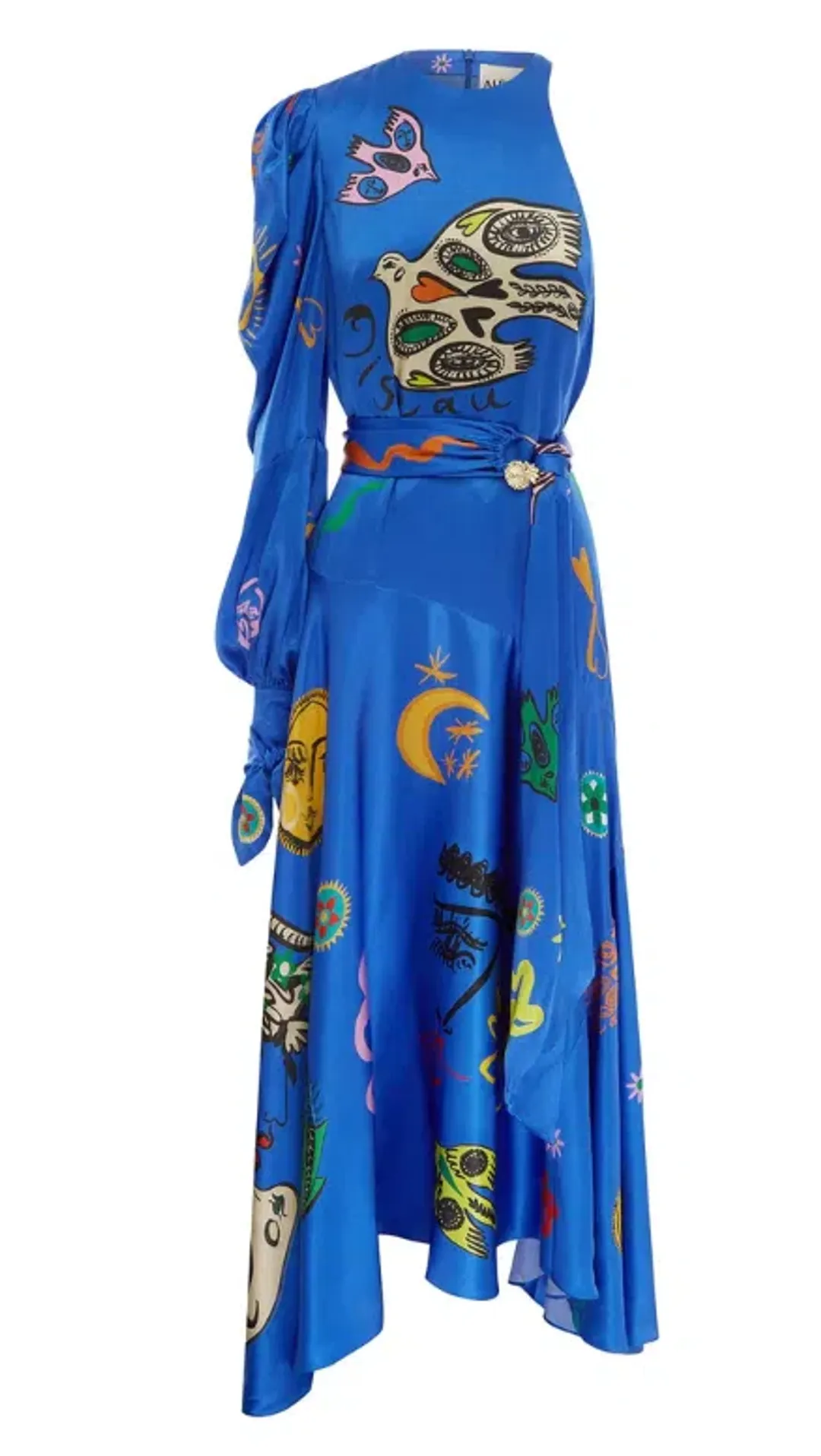 Alemais Soleil One Shoulder Midi Dress Blue Size 6 for rent on The Volte - main image