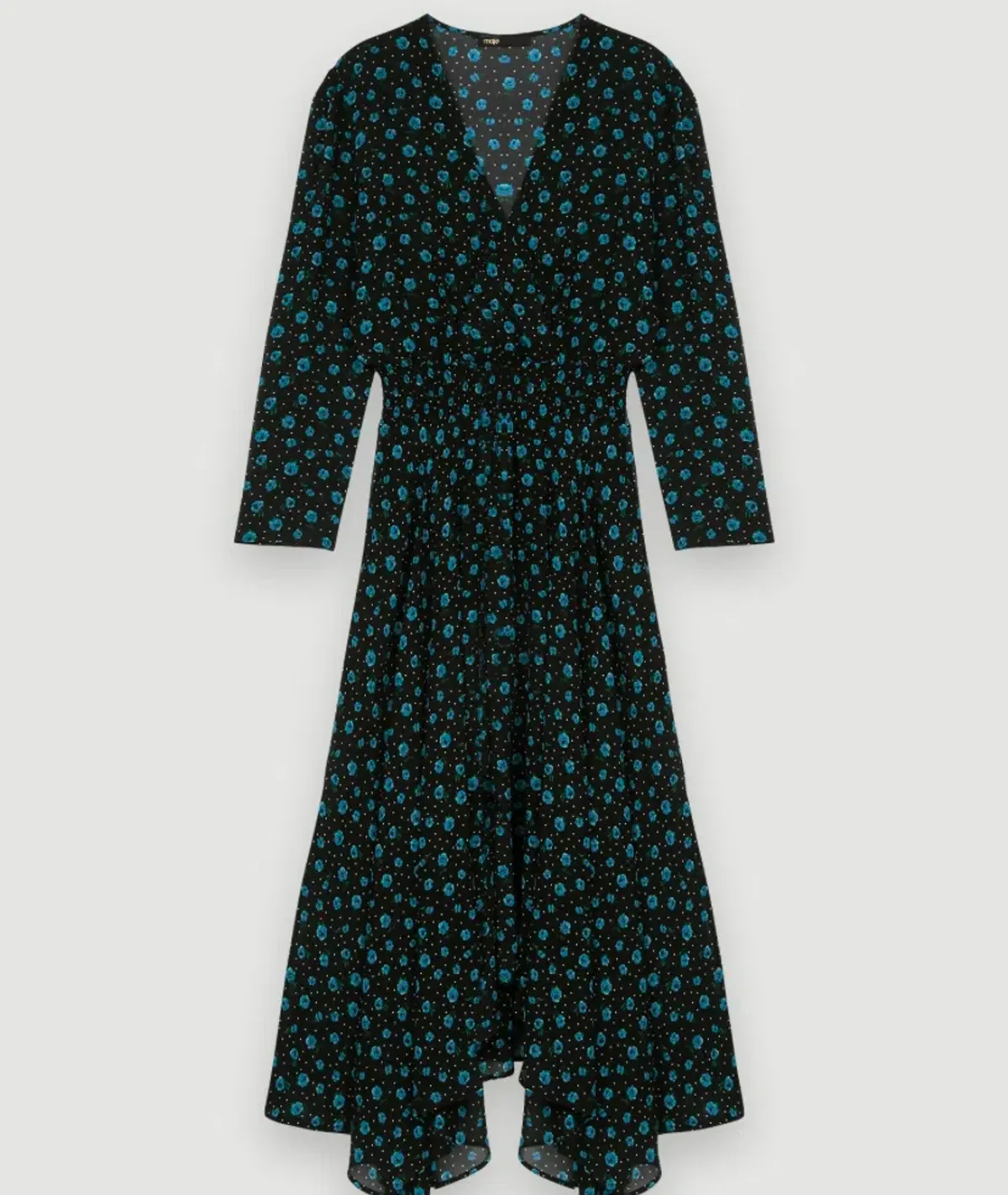 Maje Rayemia V-neck midi floral Black Size 38 / AU 10 - Image 3