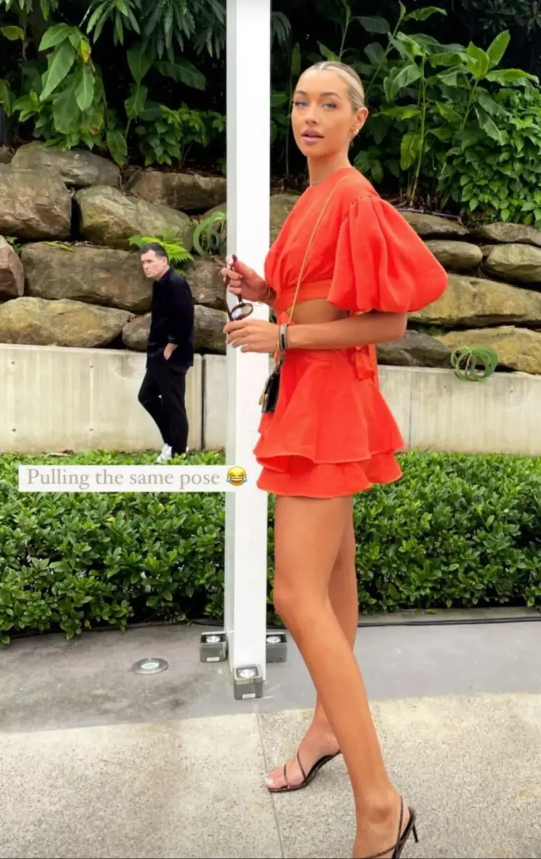 Aje Gracious Cut Out Mini in Saffron Red Size AU 6 for rent on The Volte - main image