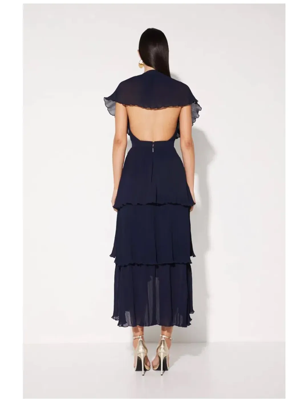 Mossman Slice of Heaven Midi Dress Navy Size AU 8  for rent on The Volte - main image